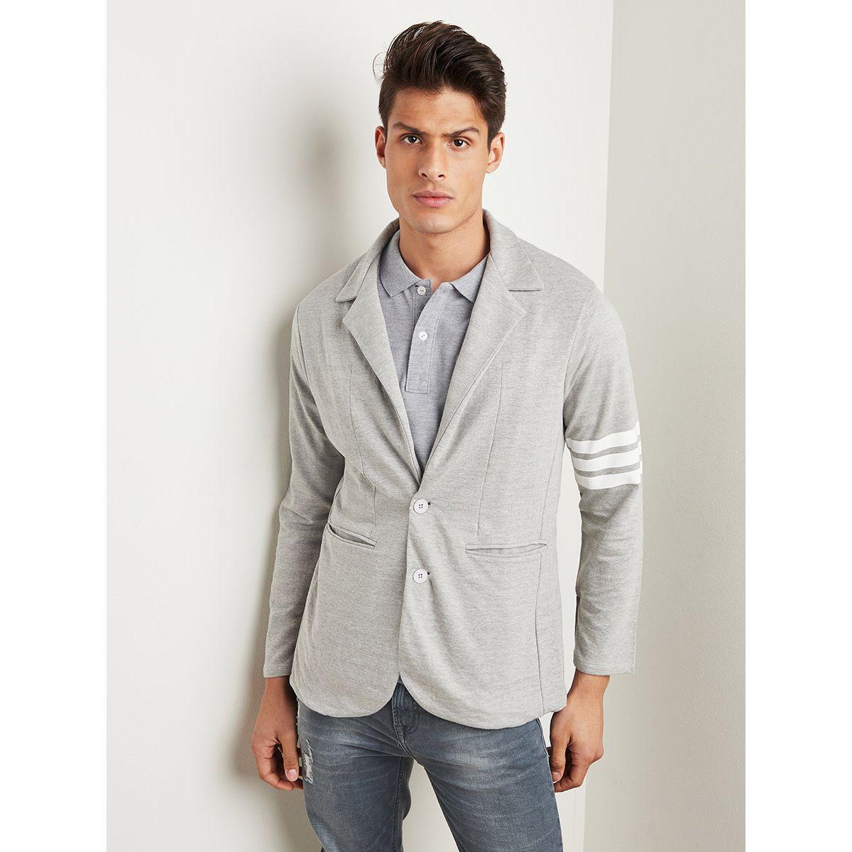 Styli Striped Sleeves Detail Blazer with Notch Lapel-men-clothing-jacketsandblazers-blazers-image-3