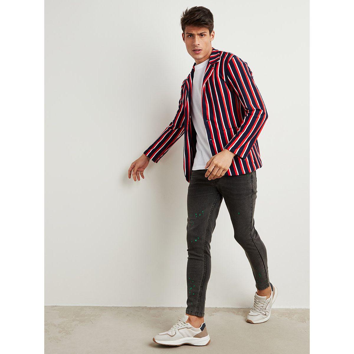 جاكيت بليزر مخطط بأكمام طويلة من ستايلي-men-winterwear-jacketsandblazers-image-2