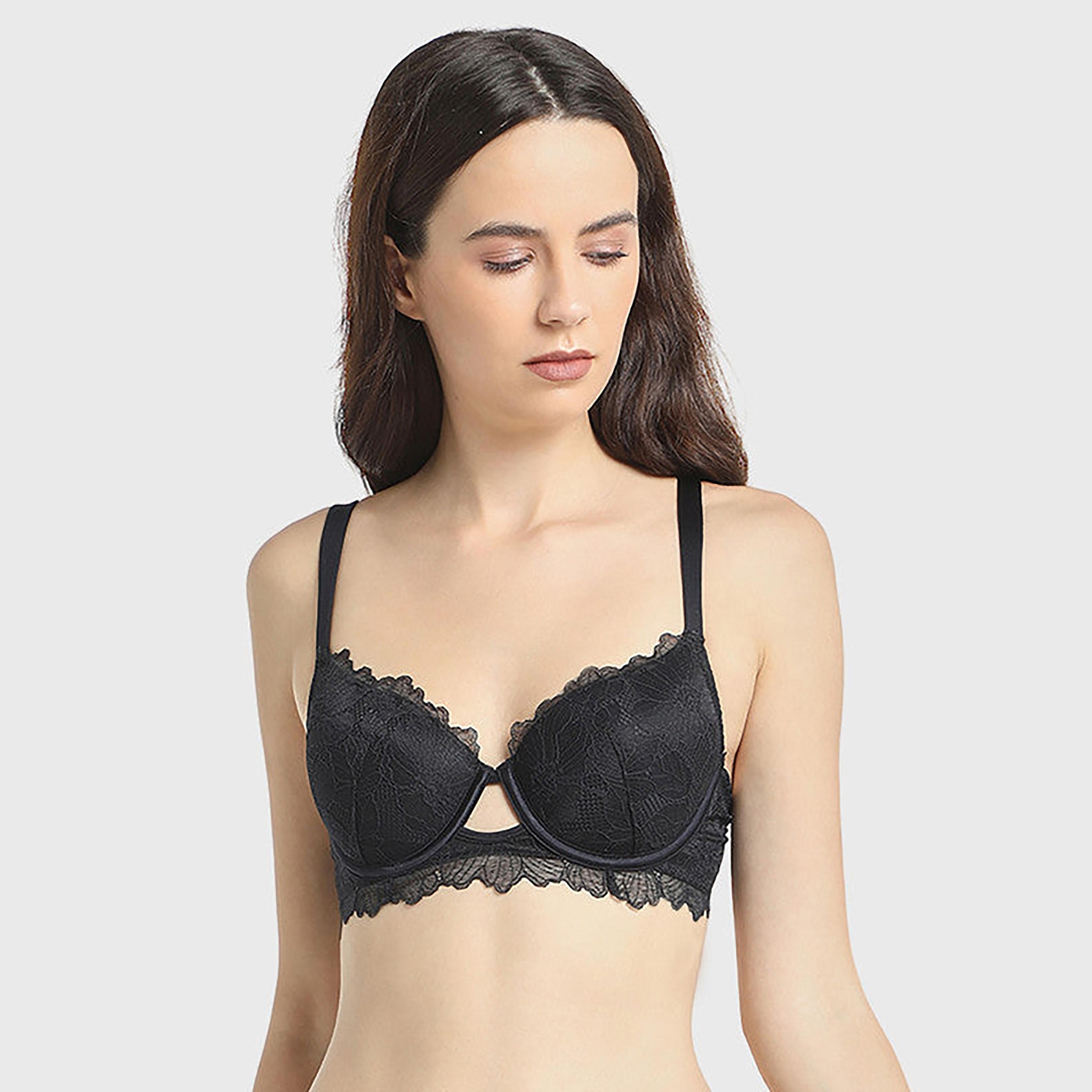 La Senza Non-Padded Non-Wired Black Women's Bra-women-clothing-lingerie-bras-image-1
