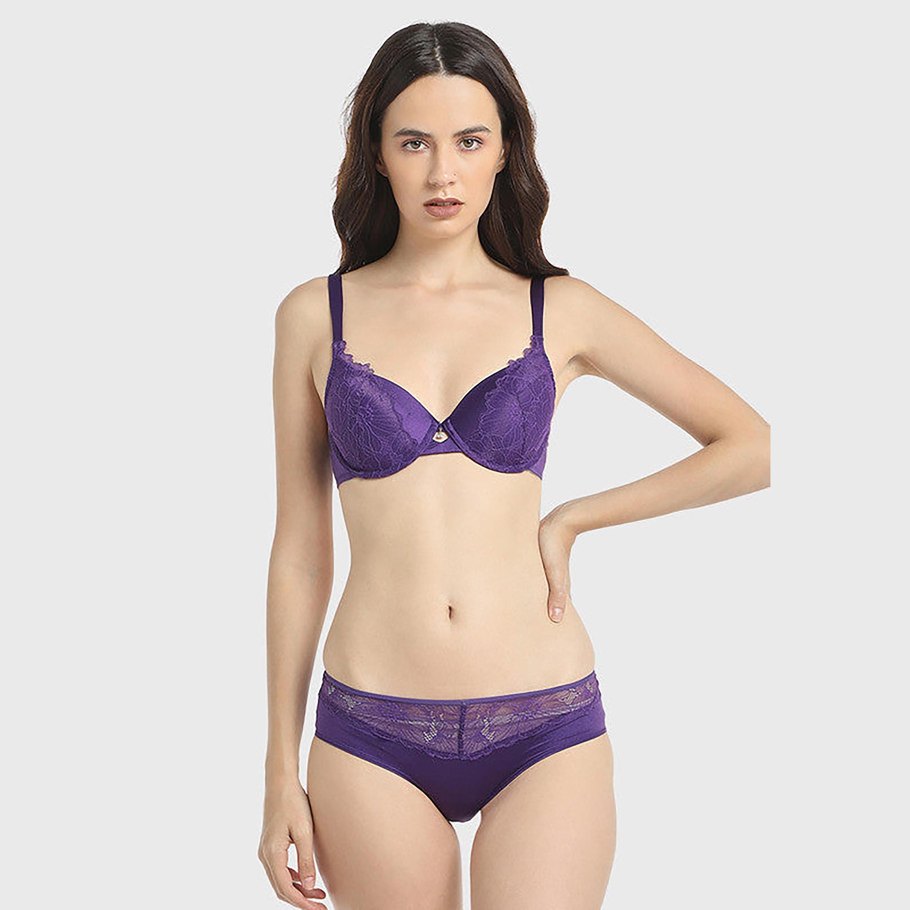 La Senza Medium Coverage Purple Women's Cheeky Panties-women-clothing-lingerie-panties-image-2
