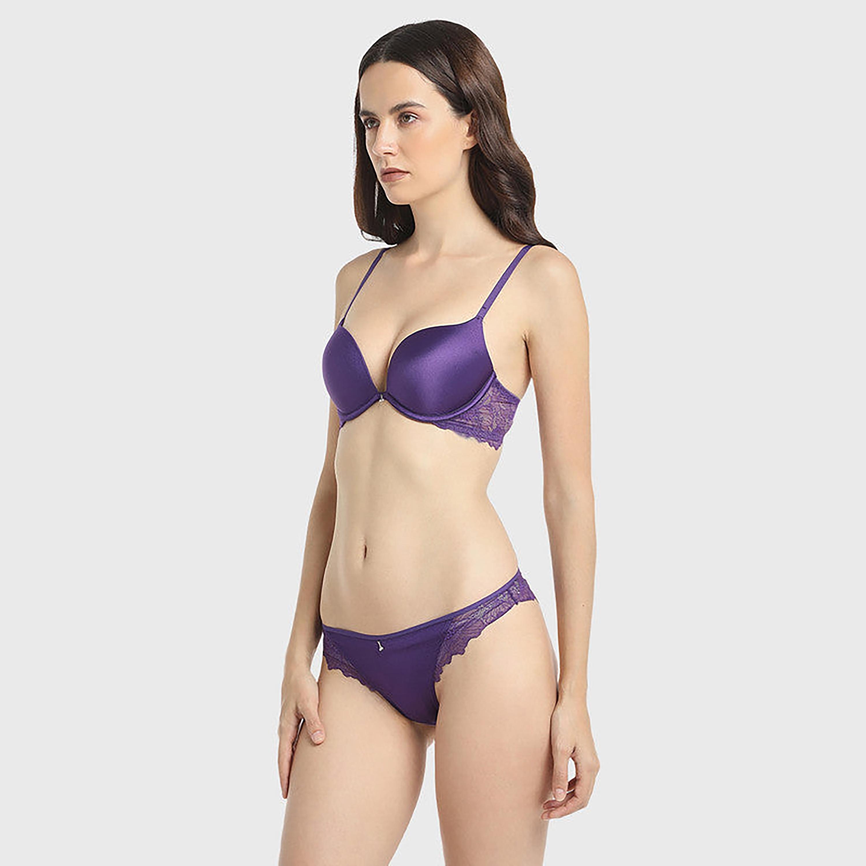 La Senza Medium Coverage Purple Women's Cheekini Panties-women-clothing-lingerie-panties-image-6