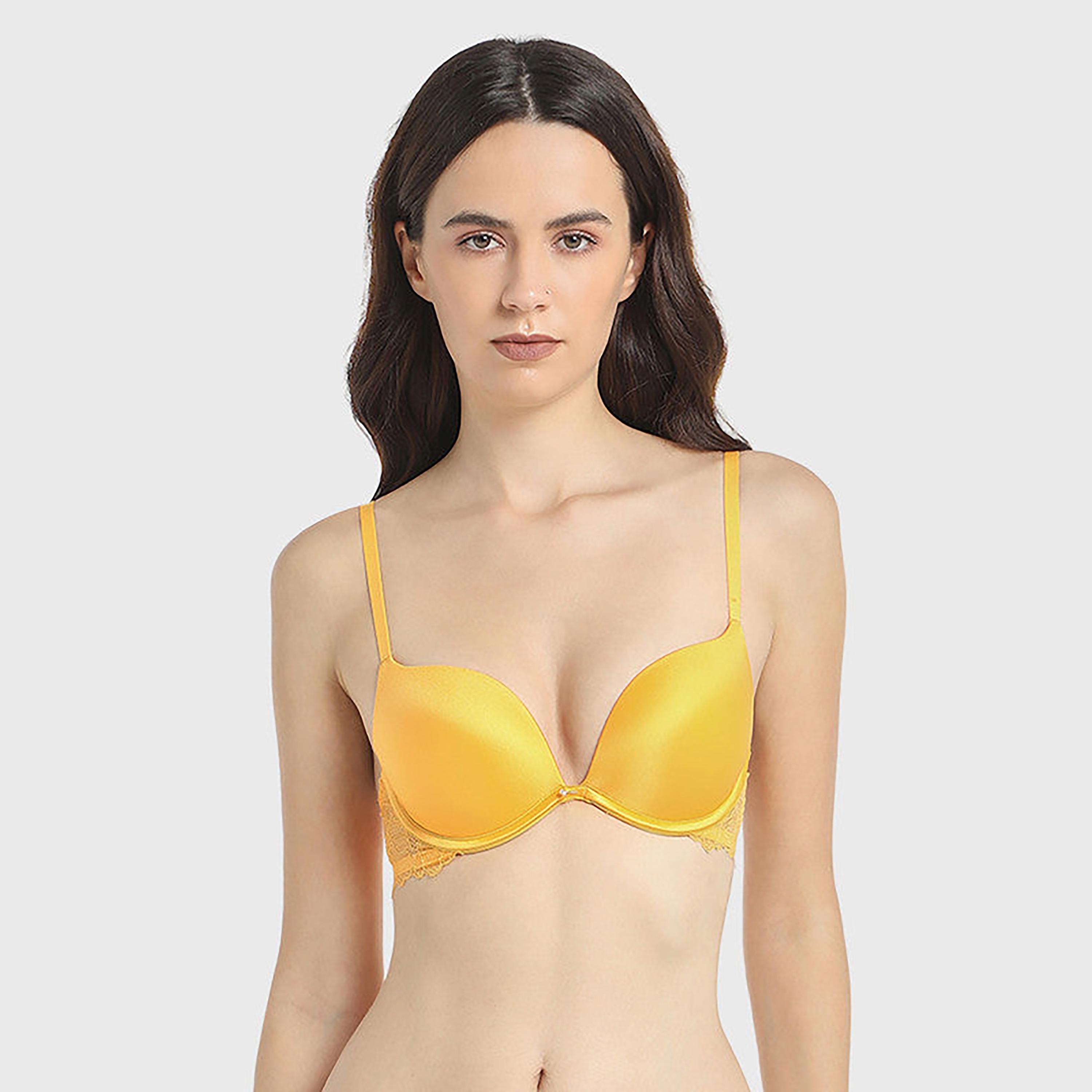 La Senza Non-Padded Non-Wired Mango Sunset Women's Plunge Bra-women-clothing-lingerie-bras-image-1