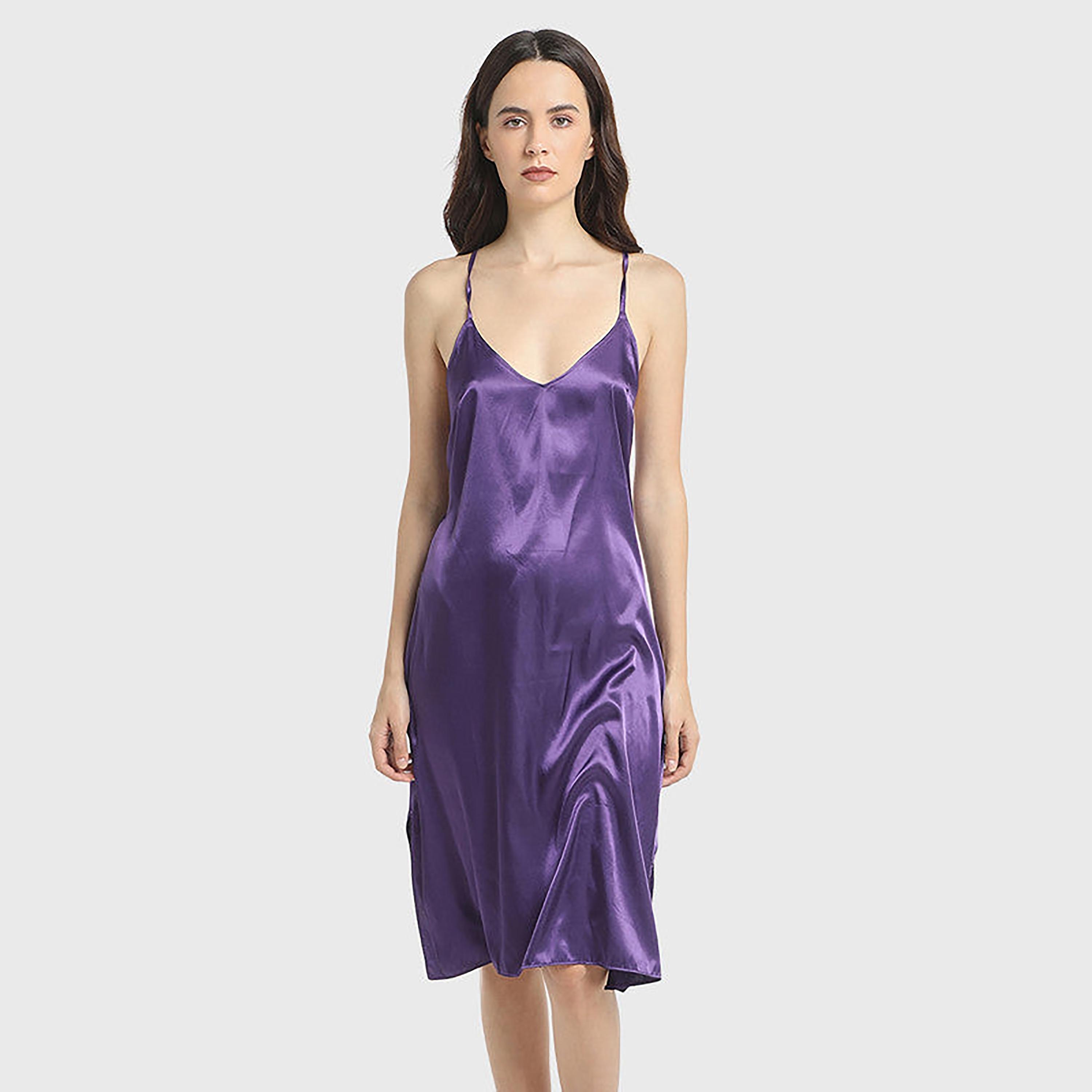 لا سينزا أحزمة كتف بسيطة فستان نوم نسائي بدون أكمام-women-clothing-nightwear-nighties-image-1