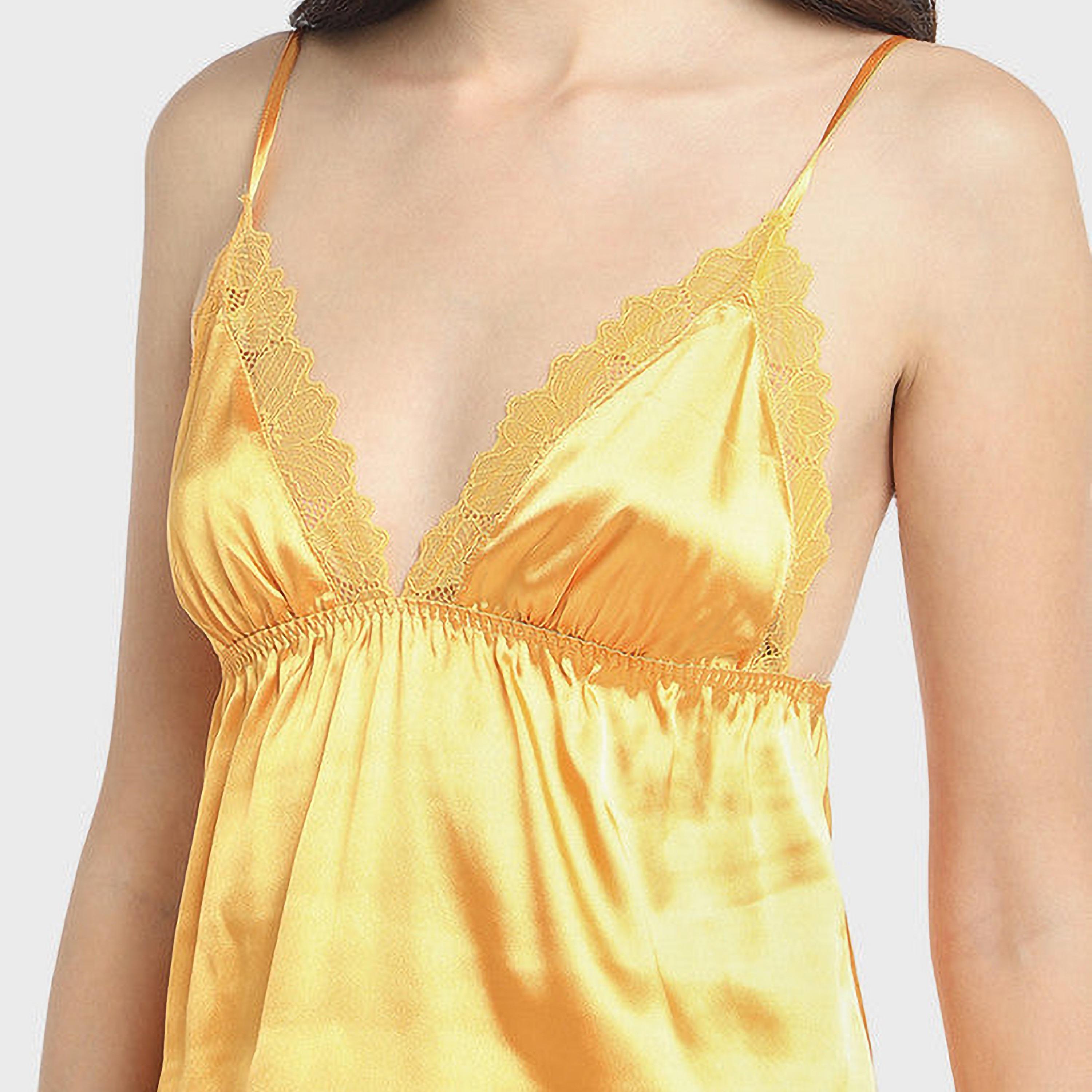 La Senza Lace Detail Shoulder Straps Sleeveless Women's Night Dress-women-clothing-nightwear-nighties-image-2