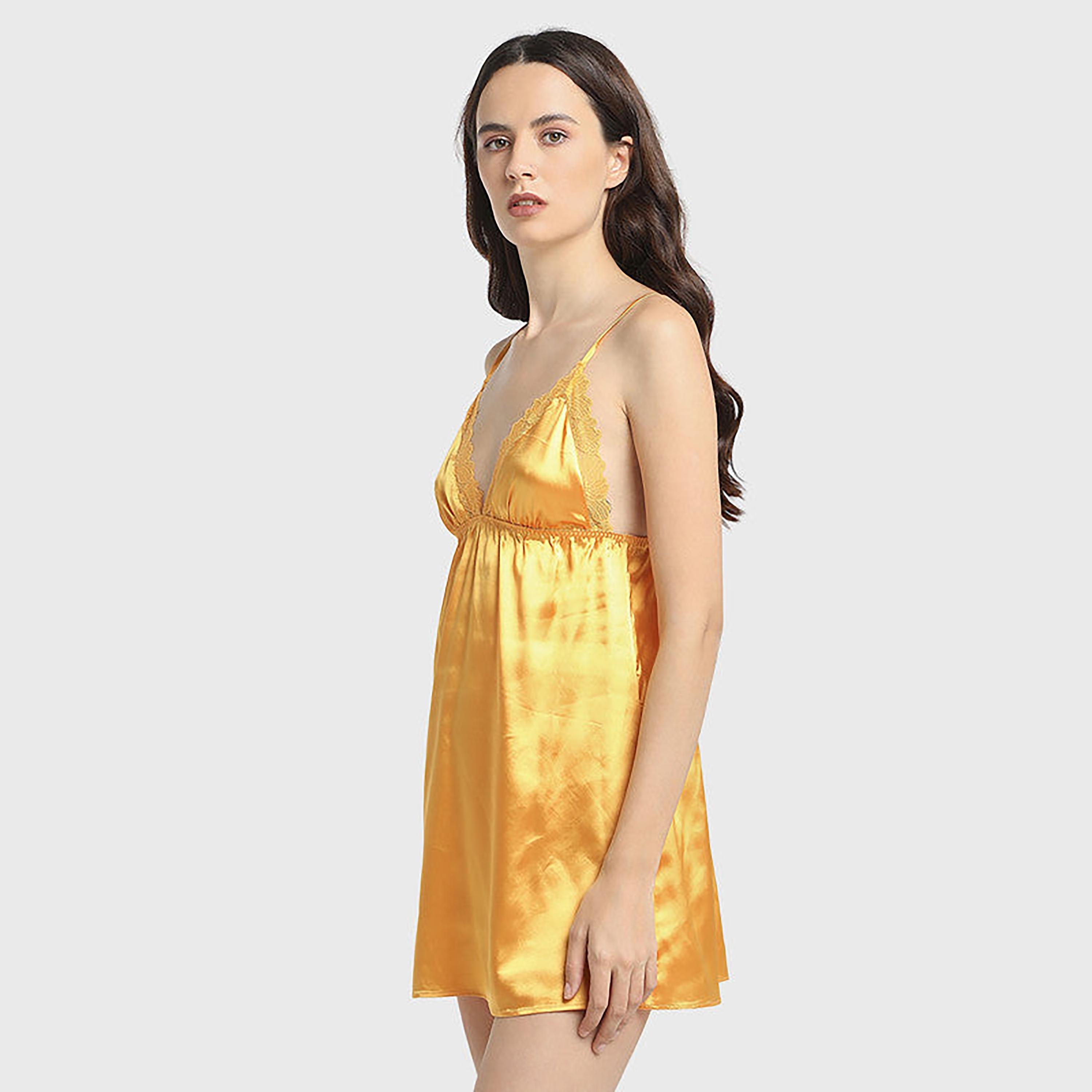 La Senza Lace Detail Shoulder Straps Sleeveless Women's Night Dress-women-clothing-nightwear-nighties-image-4