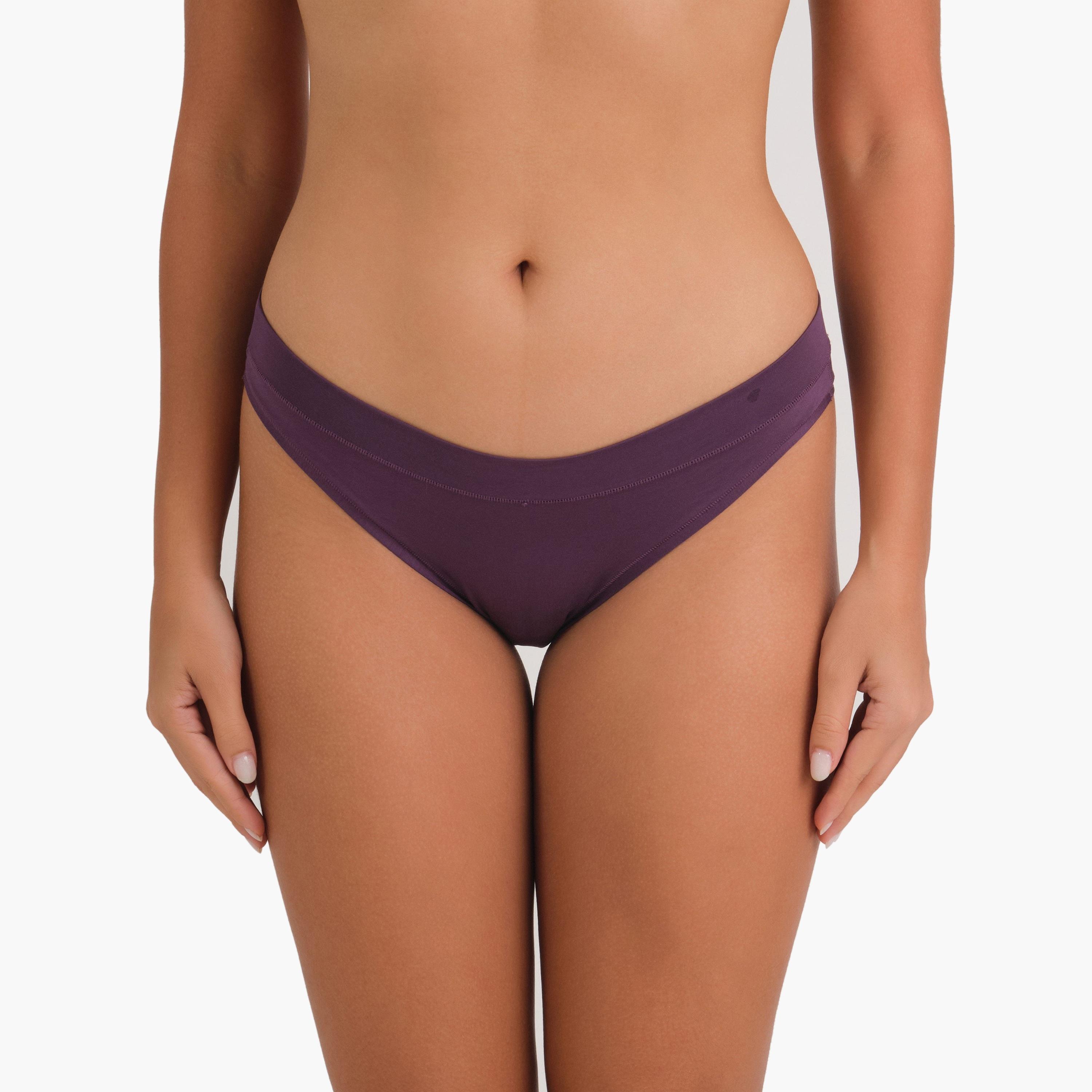 سراويل داخلية نسائية بي كيني مريحة باللون النبيتي بتغطية متوسطة من لا سنزا-women-clothing-lingerie-panties-image-1