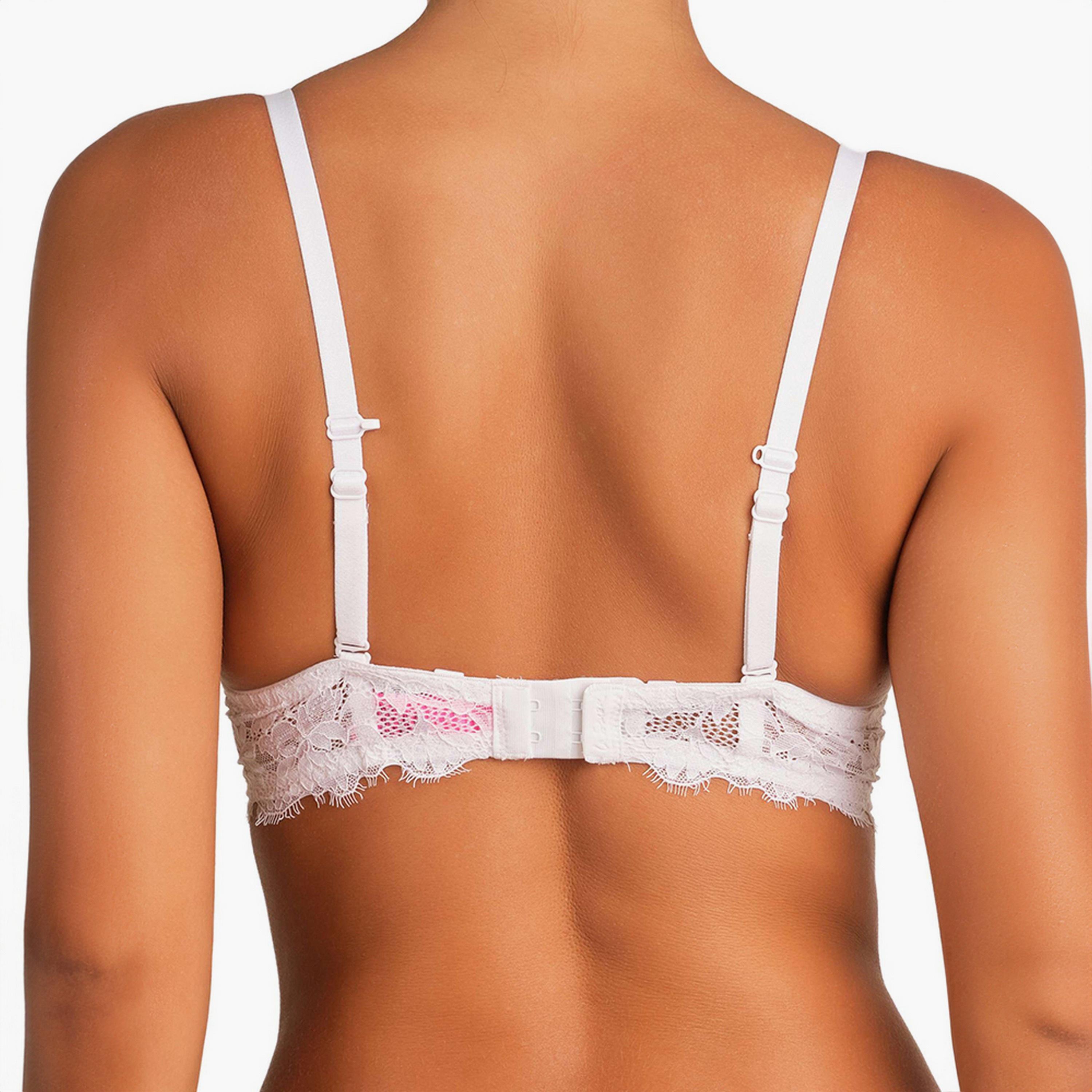 La Senza Sexy Gel Padding White Wired Medium Support Women's Push-Up Plunge Bra-women-clothing-lingerie-bras-image-3