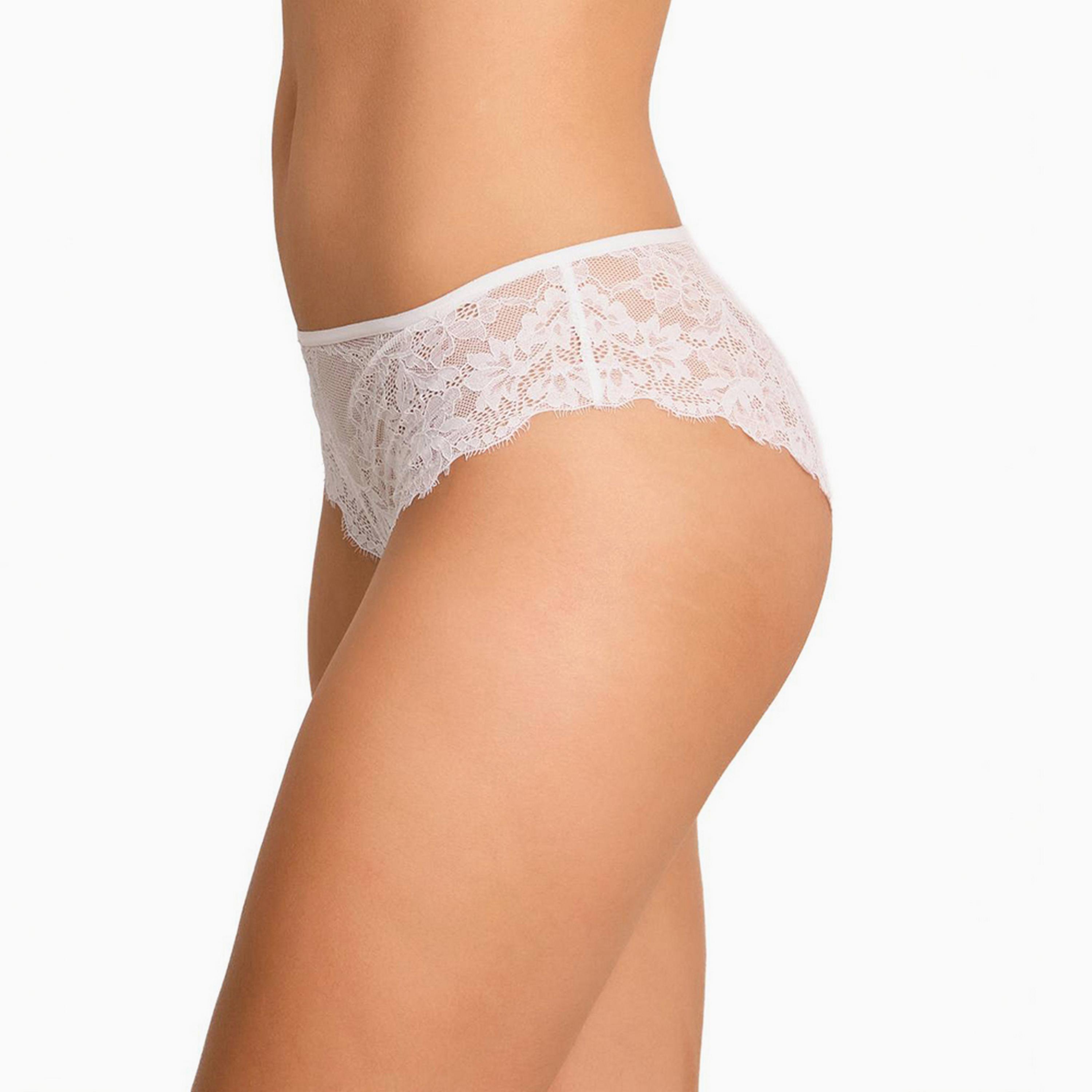 La Senza Sexy White Lace Medium Coverage Women's Cheeky Panties-women-clothing-lingerie-panties-image-3