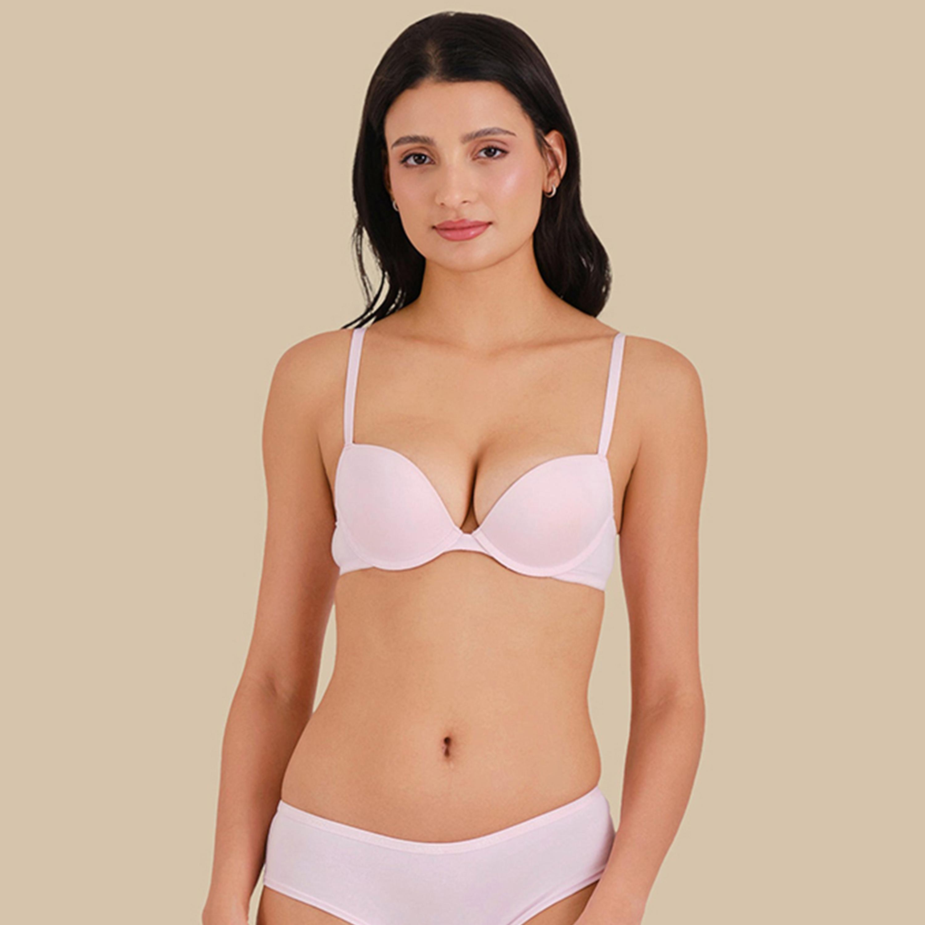 La Senza Wired Medium Support Padded Women's Plunge Bra-women-clothing-lingerie-bras-image-1