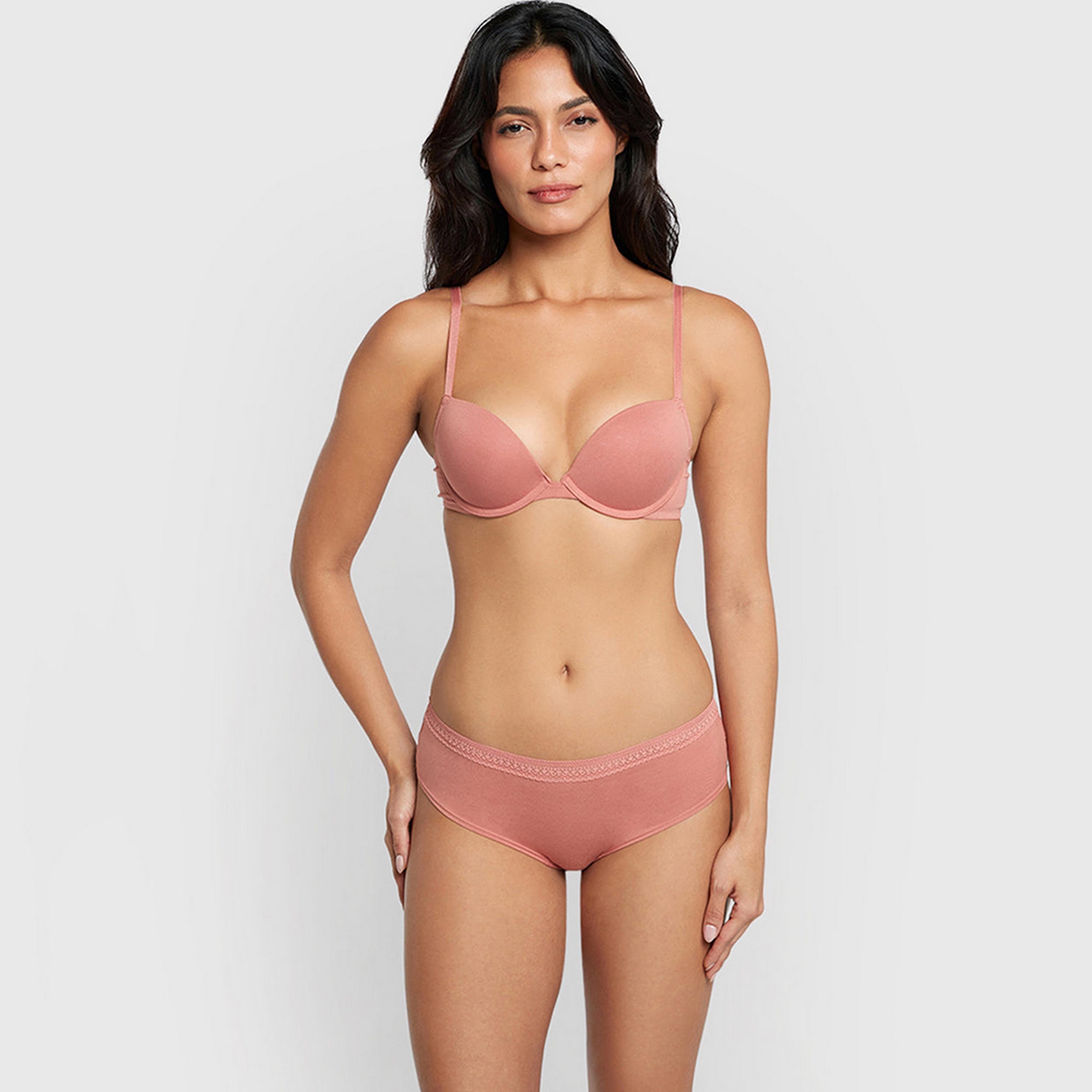 La Senza Trendy Push-Up Cotton Wired Medium Support Padded Women's Plunge Bra-women-clothing-lingerie-bras-image-3