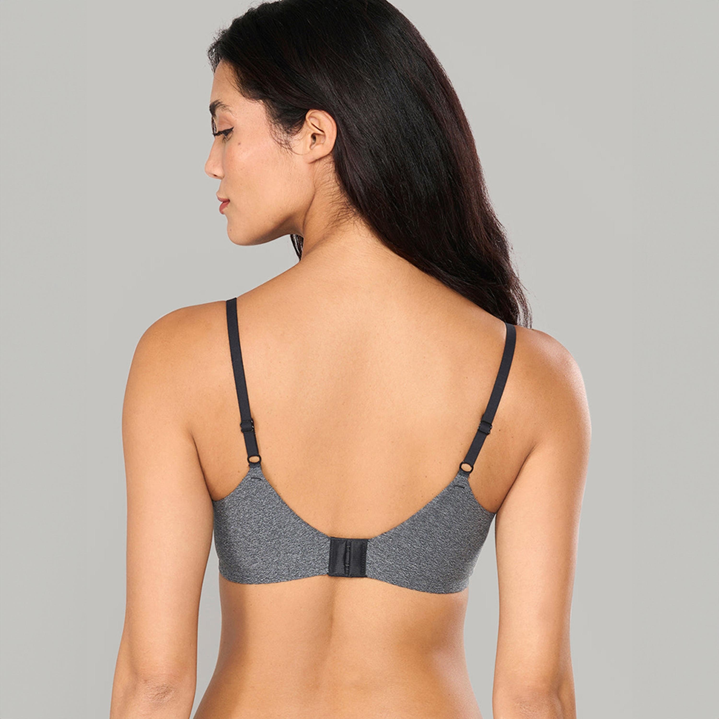 La Senza Comfort Body Kiss Grey Wired Medium Support Padded Women's Demi Bra-women-clothing-lingerie-bras-image-4
