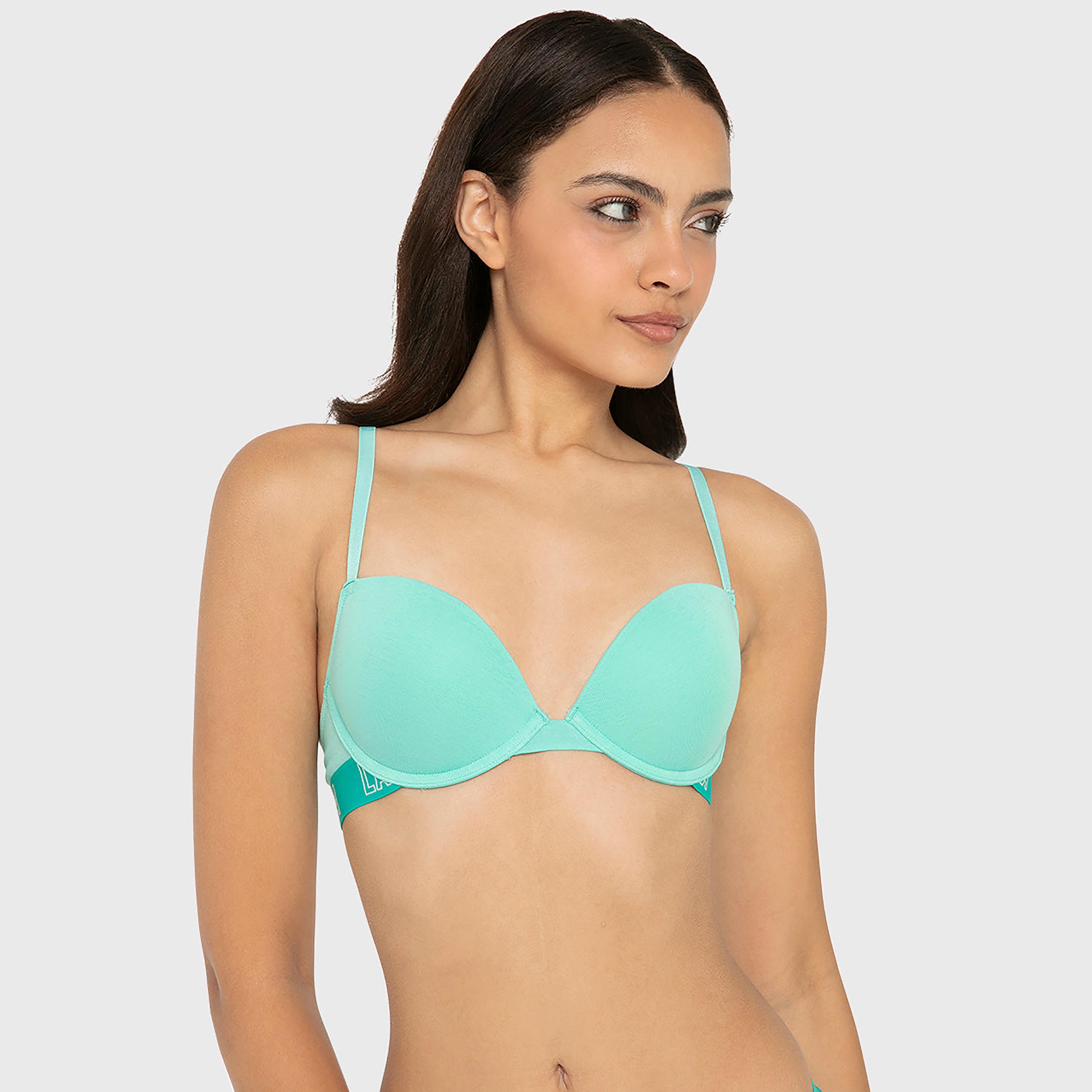 حمالة صدر نسائية "بوش أب" مبطنة بسلك ودعم متوسط "تريند ريمكس" - فحمى من لا سنزا-women-clothing-lingerie-bras-image-25