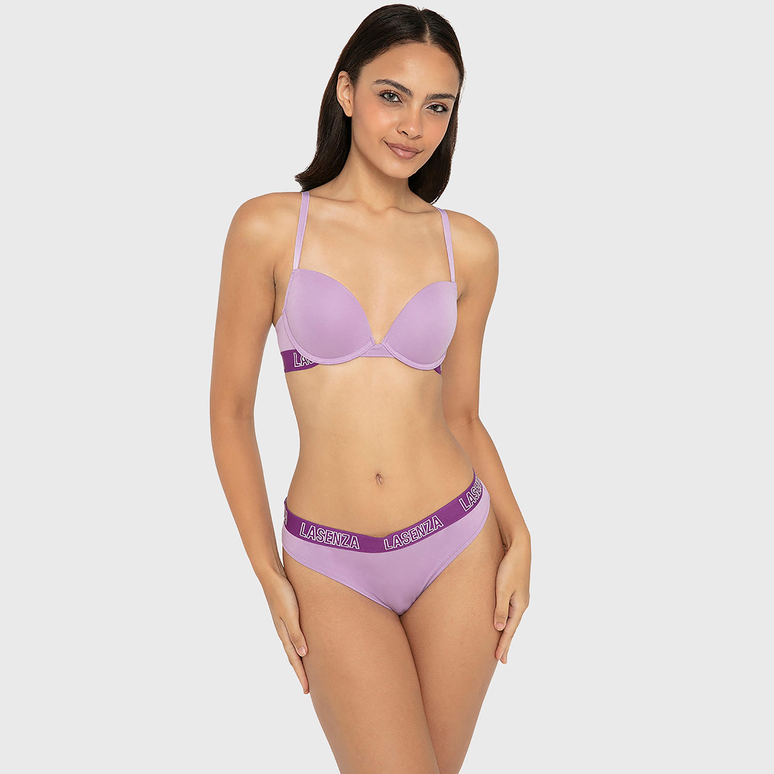 حمالة صدر نسائية "بوش أب" مبطنة بسلك ودعم متوسط "تريند ريمكس" - فحمى من لا سنزا-women-clothing-lingerie-bras-image-14