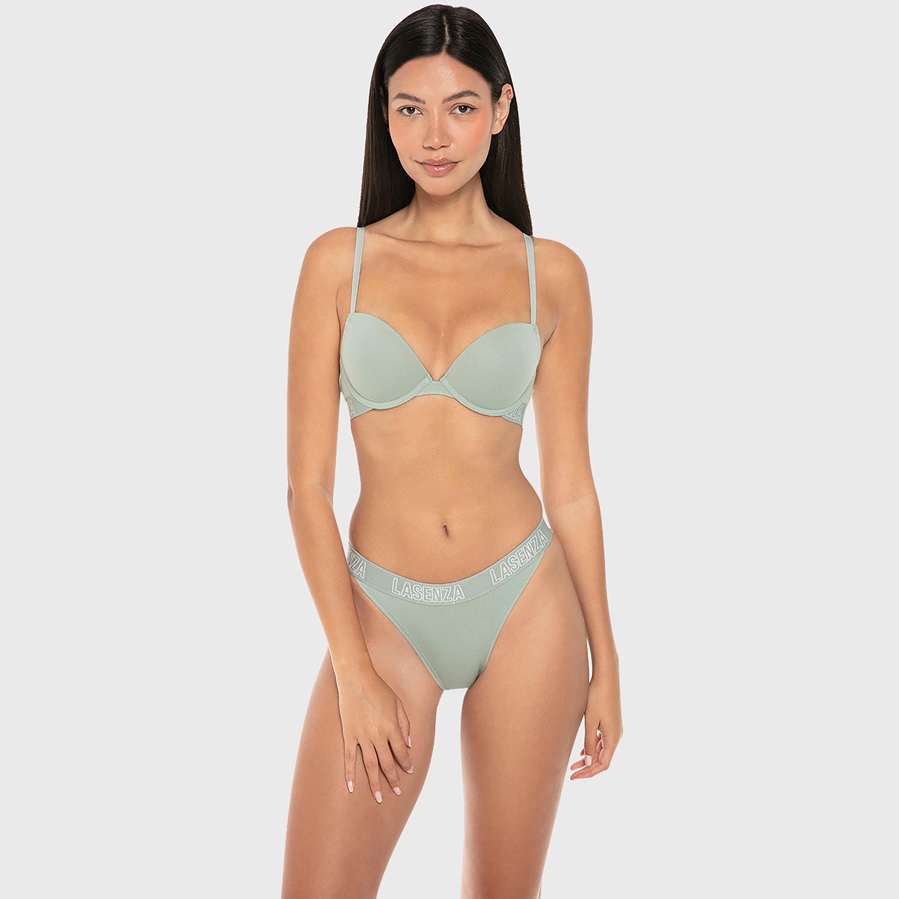 La Senza Trend Remix Charcoal Wired Medium Support Padded Women's Push-Up Bra-women-clothing-lingerie-bras-image-3