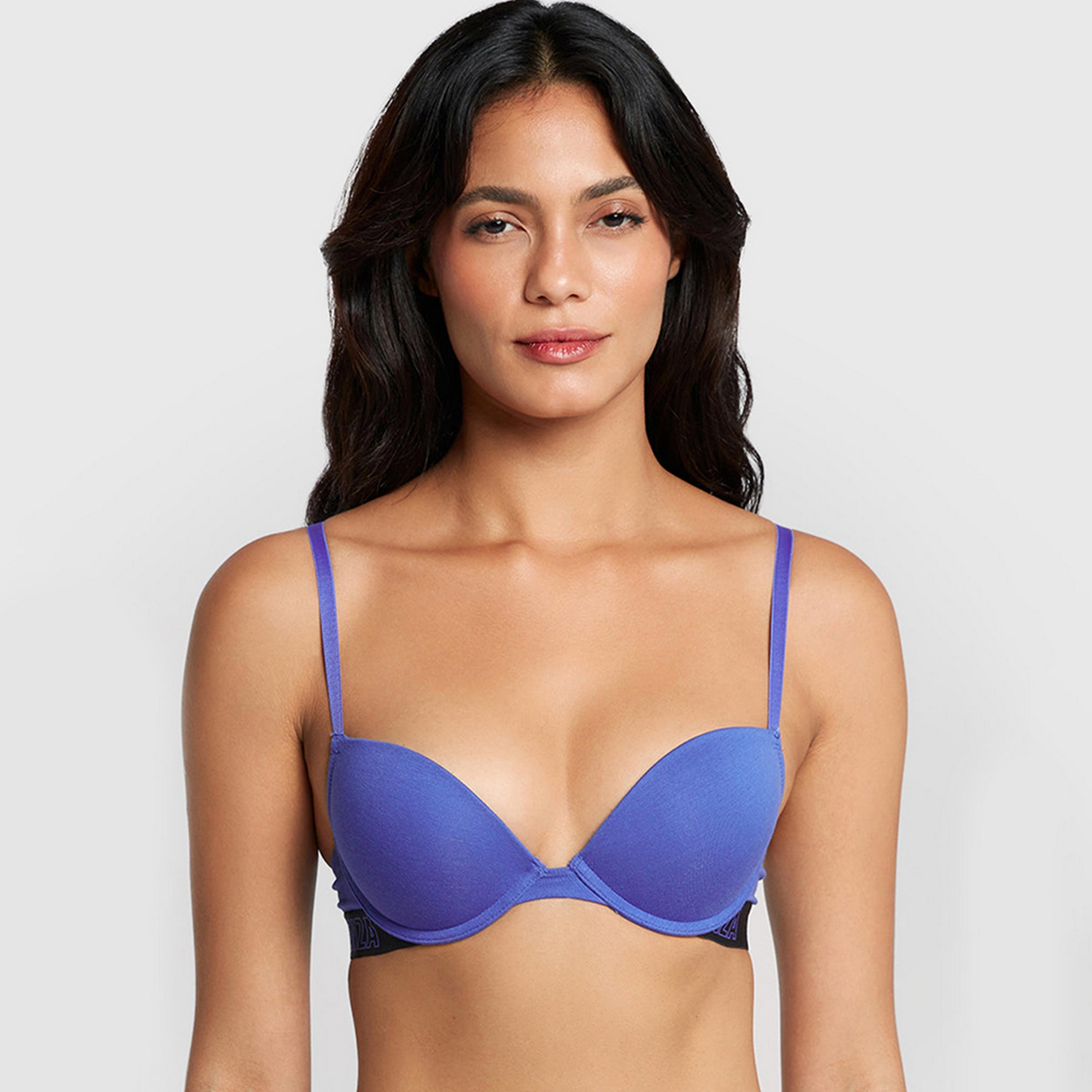 حمالة صدر نسائية بوش أب بأسلاك وداعمة متوسطة ومبطنة، قطن ريمكس من لا سنزا-women-clothing-lingerie-bras-image-13
