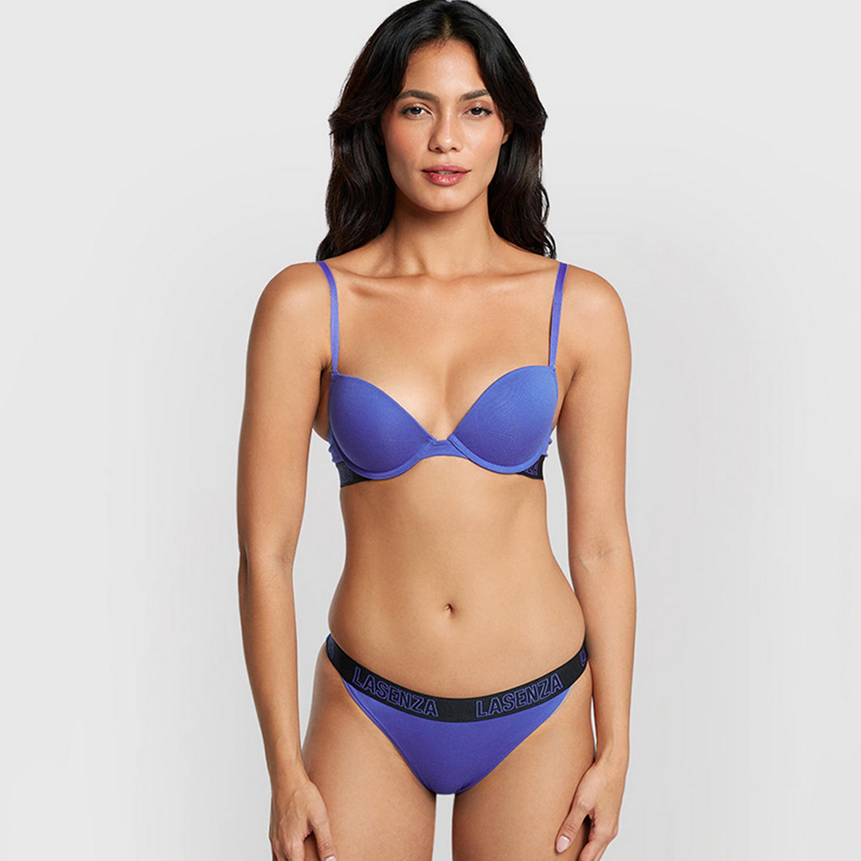 حمالة صدر نسائية بوش أب بأسلاك وداعمة متوسطة ومبطنة، قطن ريمكس من لا سنزا-women-clothing-lingerie-bras-image-15