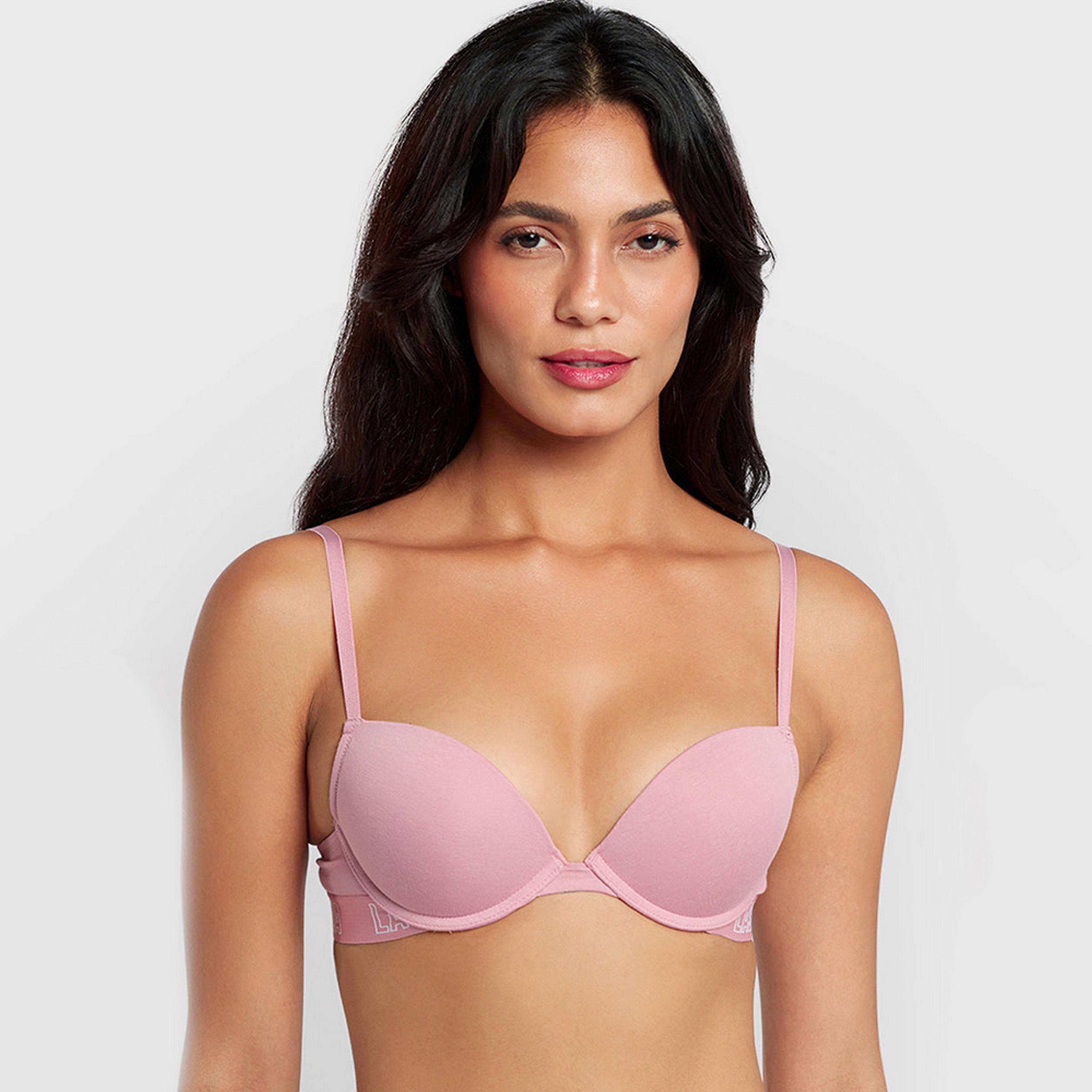 حمالة صدر نسائية بوش أب بأسلاك وداعمة متوسطة ومبطنة، قطن ريمكس من لا سنزا-women-clothing-lingerie-bras-image-5