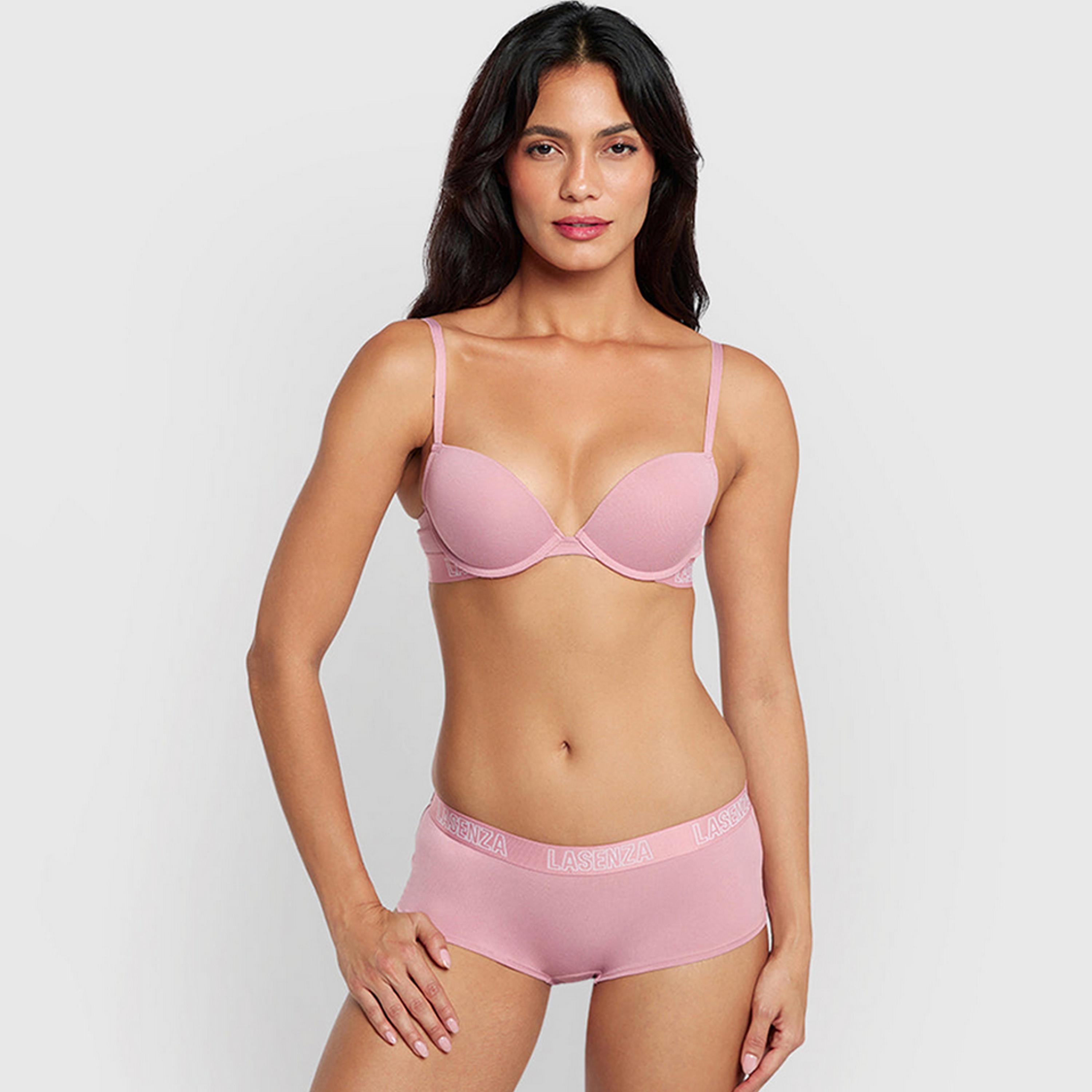 حمالة صدر نسائية بوش أب بأسلاك وداعمة متوسطة ومبطنة، قطن ريمكس من لا سنزا-women-clothing-lingerie-bras-image-7