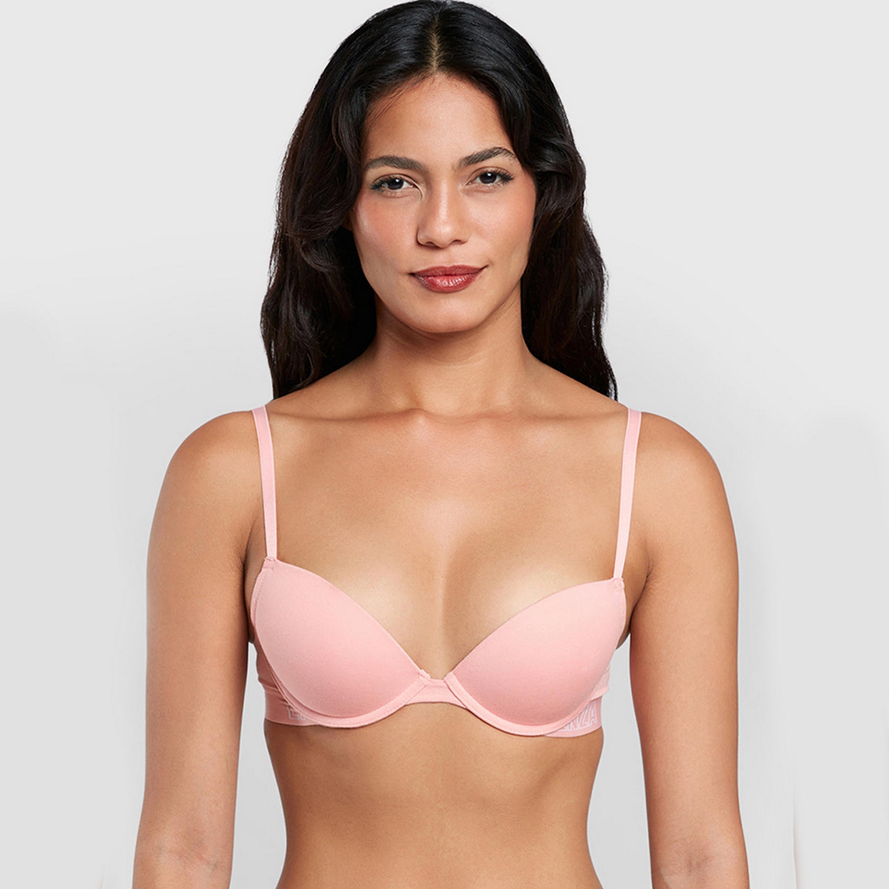 حمالة صدر نسائية بوش أب بأسلاك وداعمة متوسطة ومبطنة، قطن ريمكس من لا سنزا-women-clothing-lingerie-bras-image-9