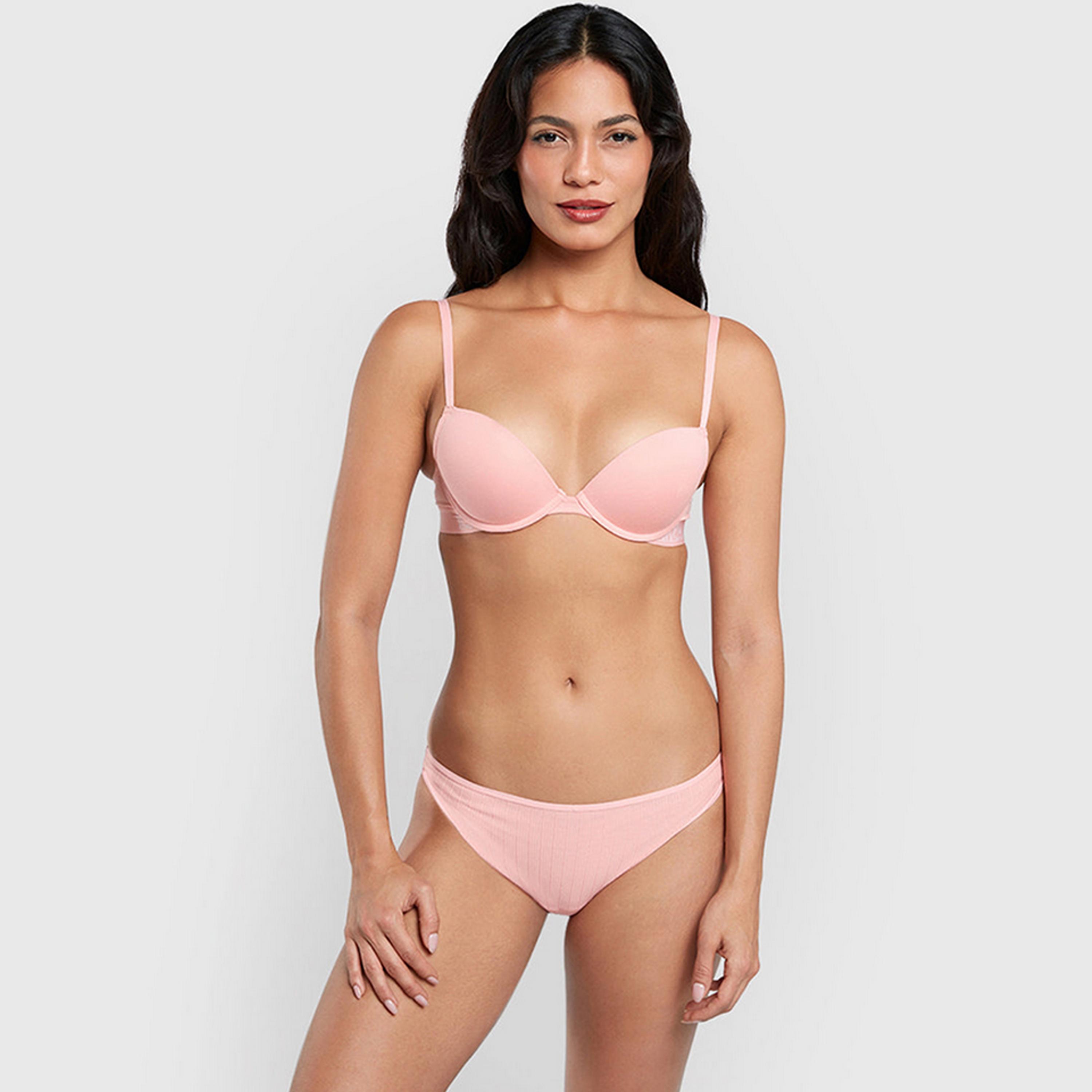 حمالة صدر نسائية بوش أب بأسلاك وداعمة متوسطة ومبطنة، قطن ريمكس من لا سنزا-women-clothing-lingerie-bras-image-11