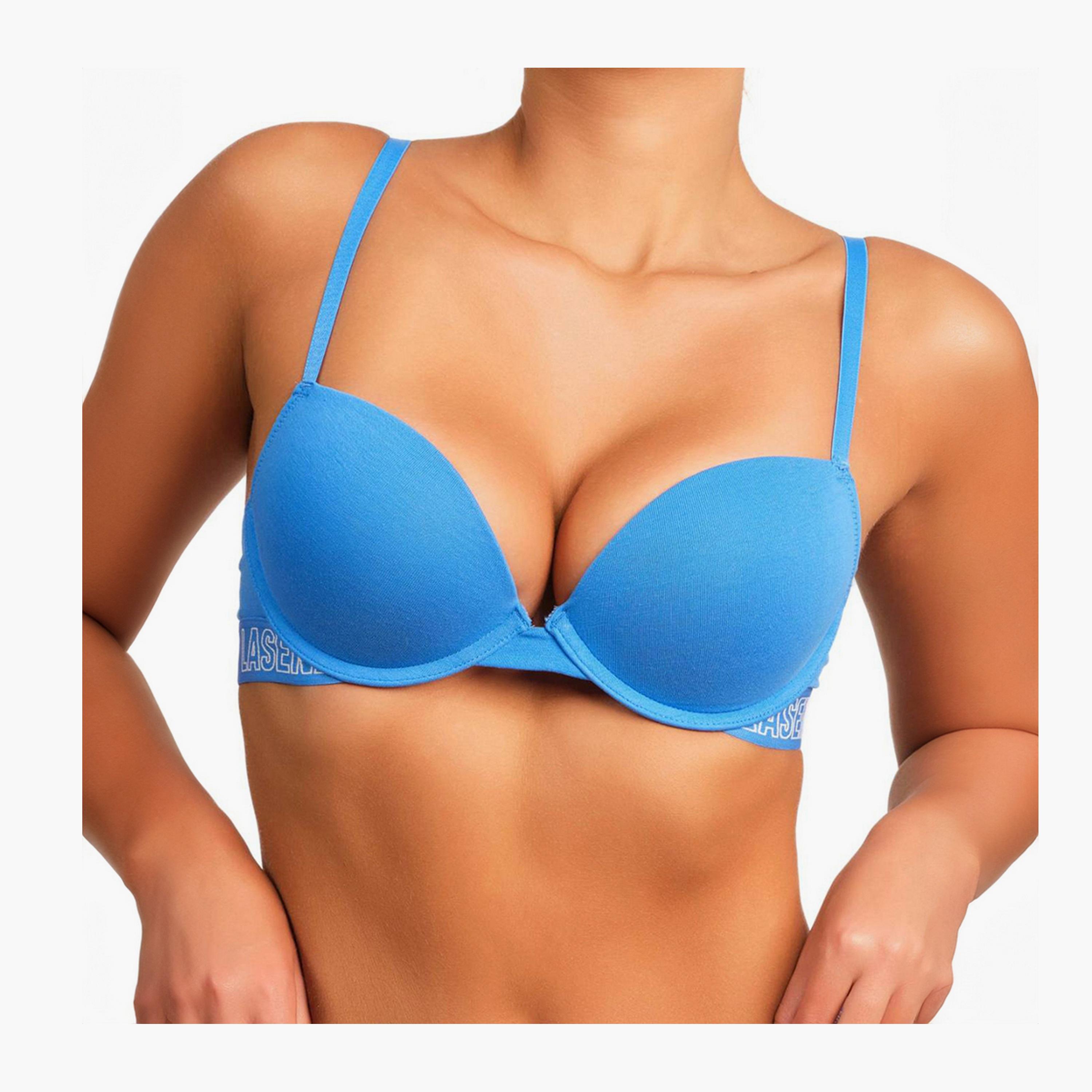 حمالة صدر غاطسة بوش أب سلكية بدعم متوسط ومبطنة للنساء تريندي من لا سينزا-women-clothing-lingerie-bras-image-6