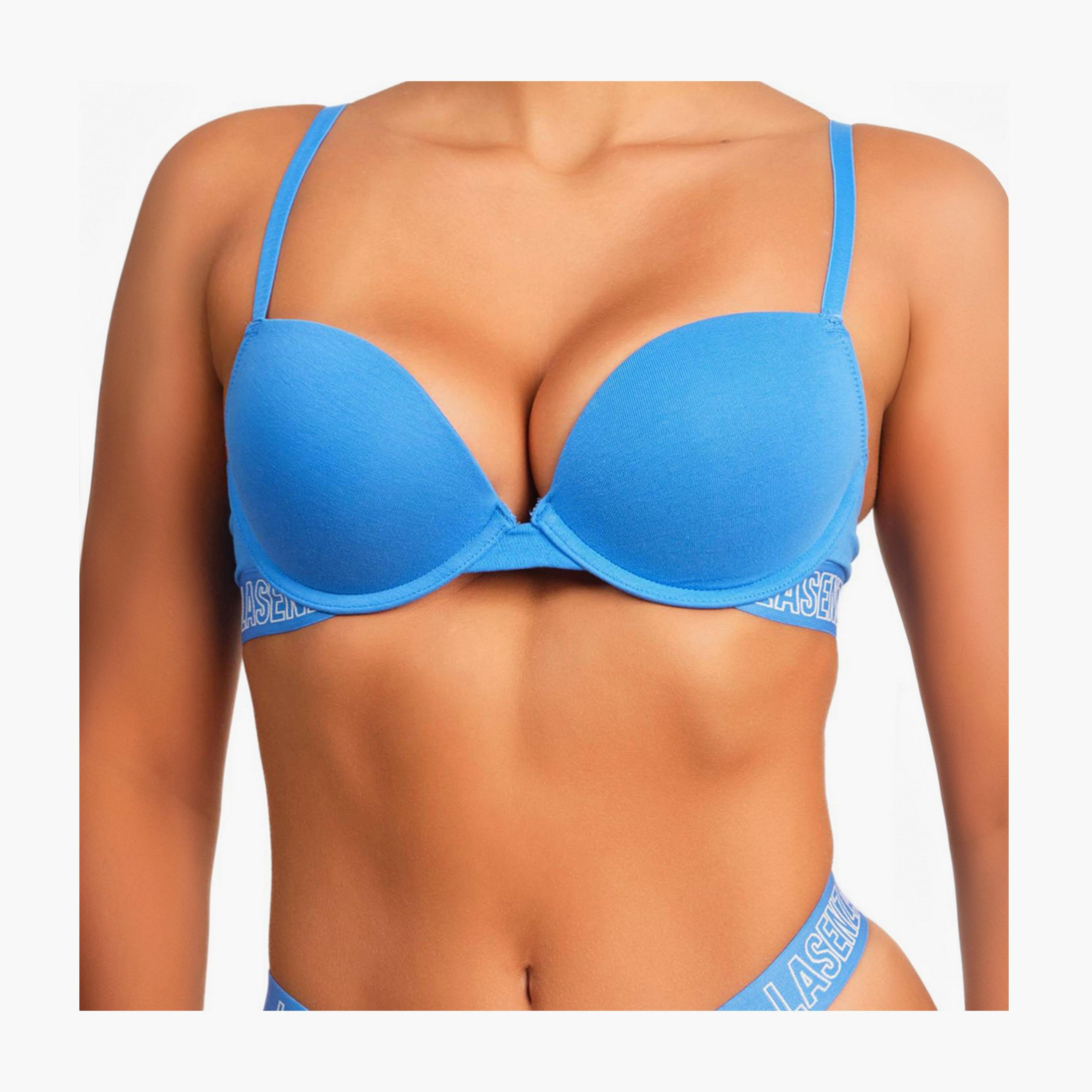 حمالة صدر غاطسة بوش أب سلكية بدعم متوسط ومبطنة للنساء تريندي من لا سينزا-women-clothing-lingerie-bras-image-9