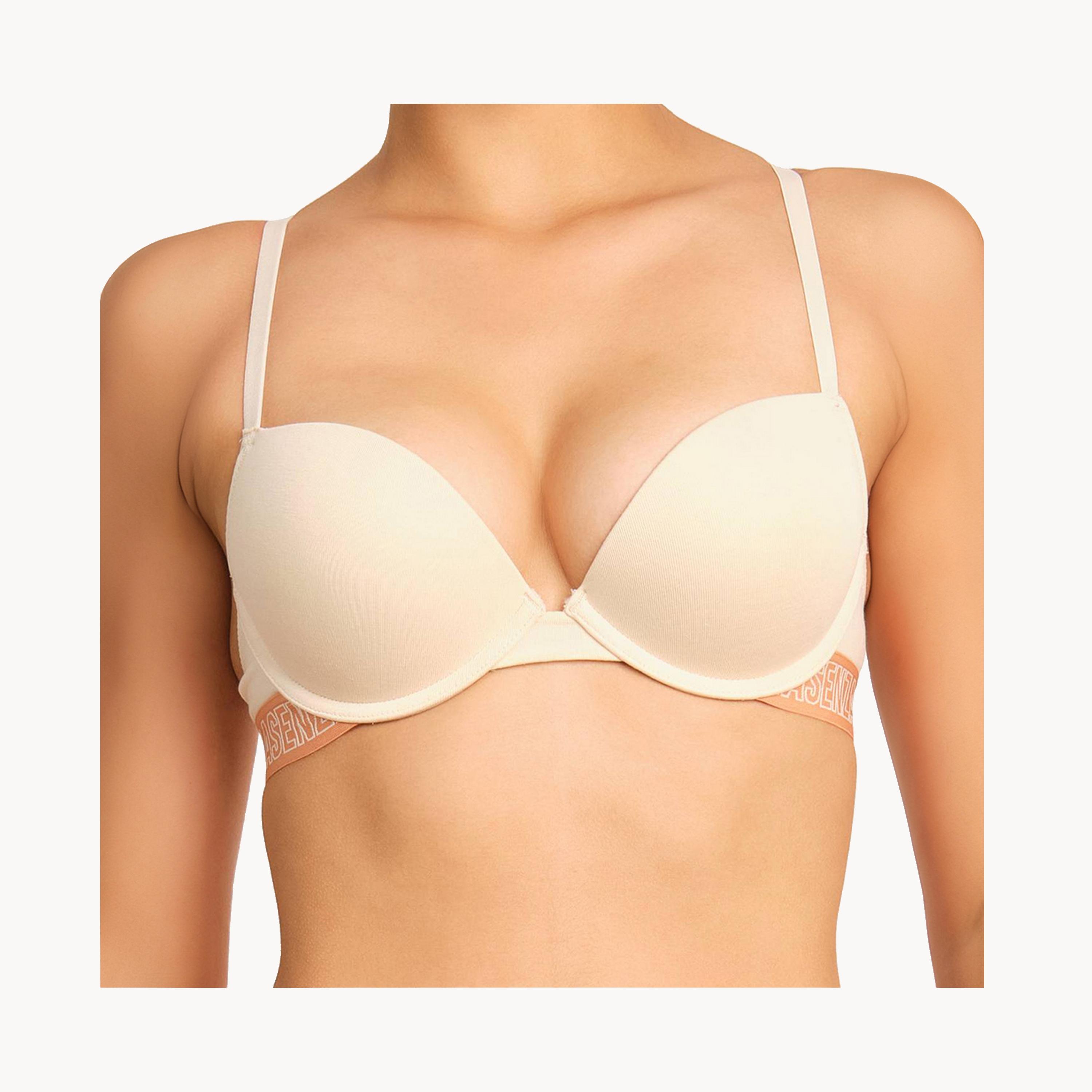 حمالة صدر غاطسة بوش أب سلكية بدعم متوسط ومبطنة للنساء تريندي من لا سينزا-women-clothing-lingerie-bras-image-1