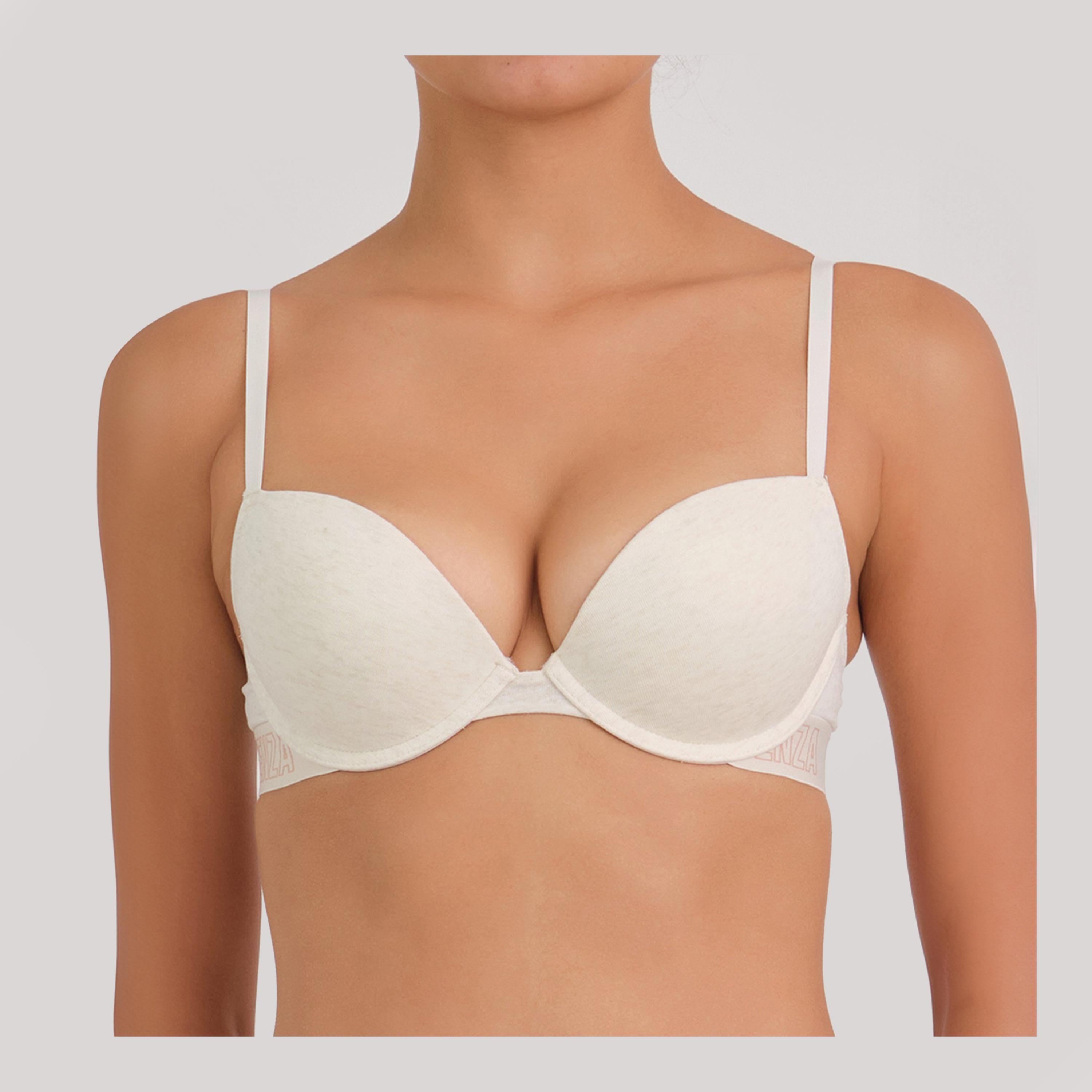 La Senza Trendy Heather Wired Medium Support Padded Women's Push-Up Plunge Bra-women-clothing-lingerie-bras-image-1