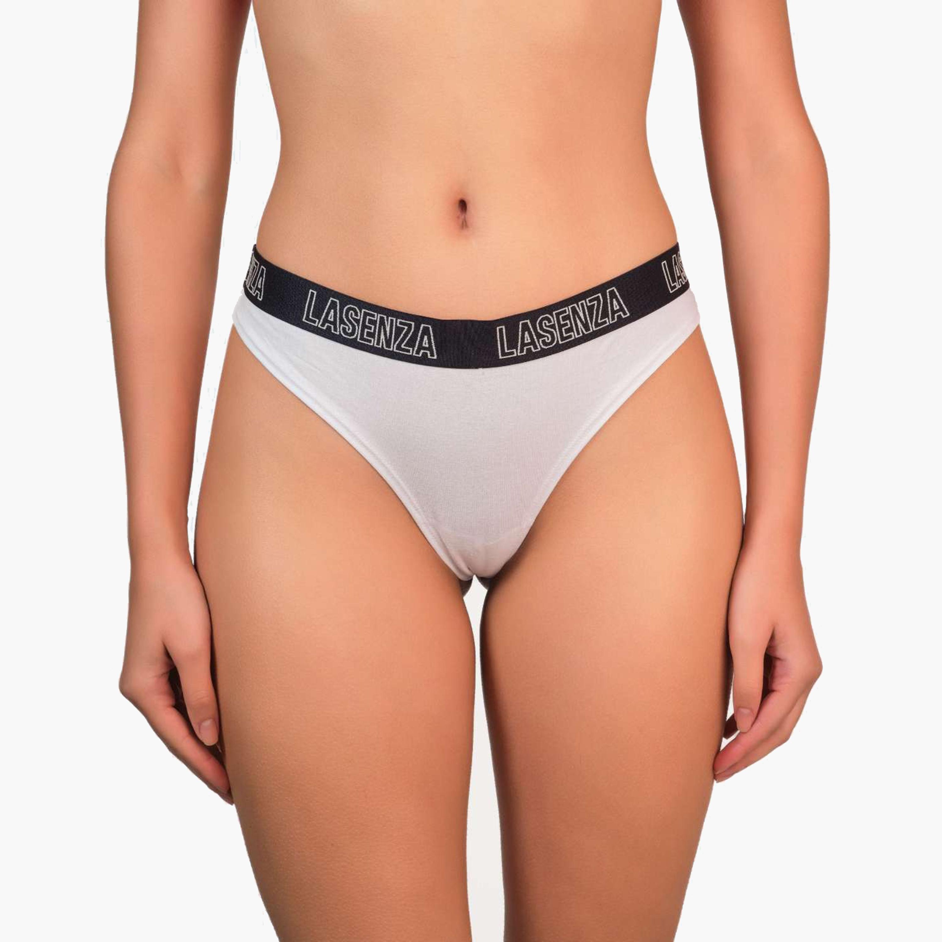 سراويل داخلية نسائية ثونج عصرية باللون الأبيض بتغطية منخفضة من لا سنزا-women-clothing-lingerie-panties-image-1