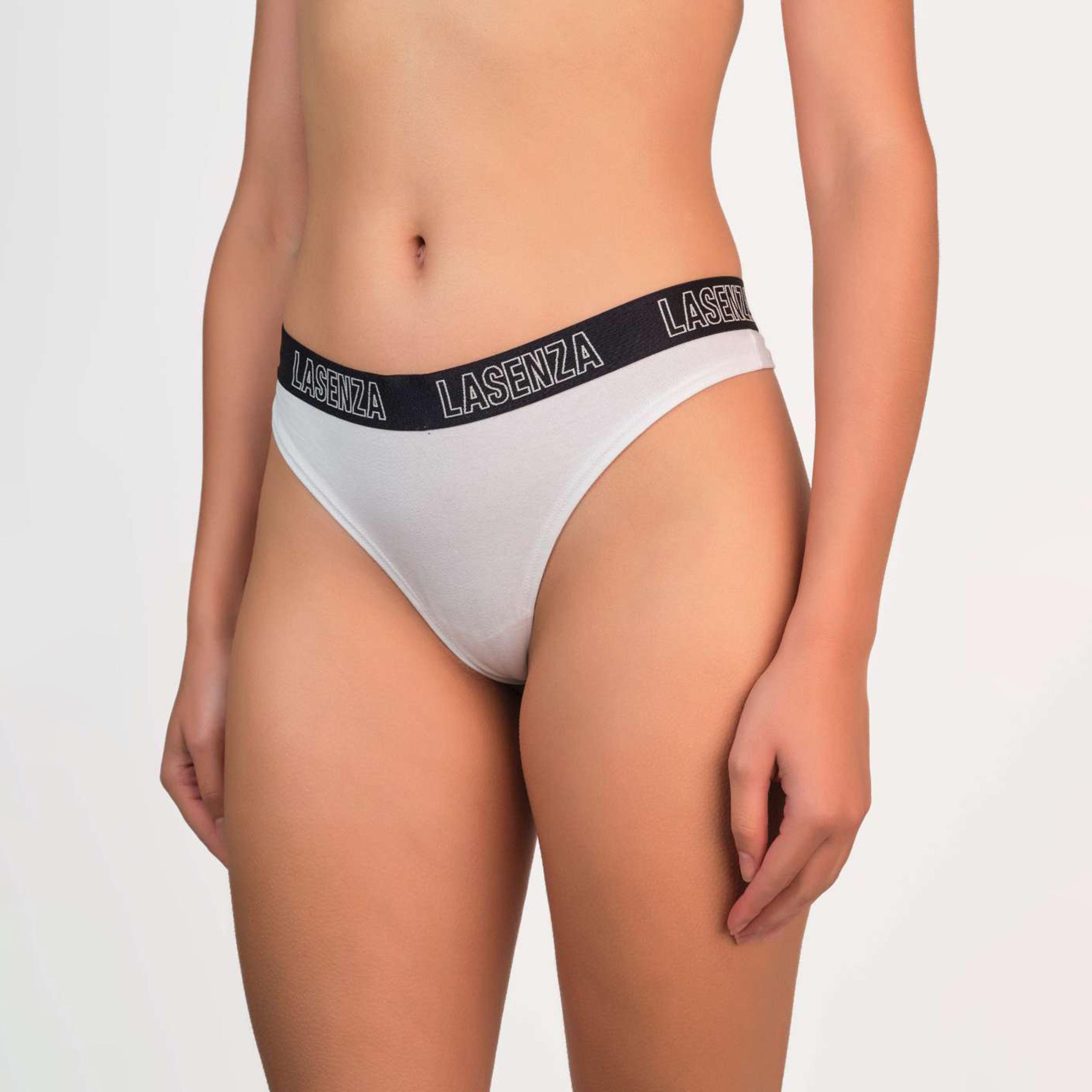 سراويل داخلية نسائية ثونج عصرية باللون الأبيض بتغطية منخفضة من لا سنزا-women-clothing-lingerie-panties-image-2