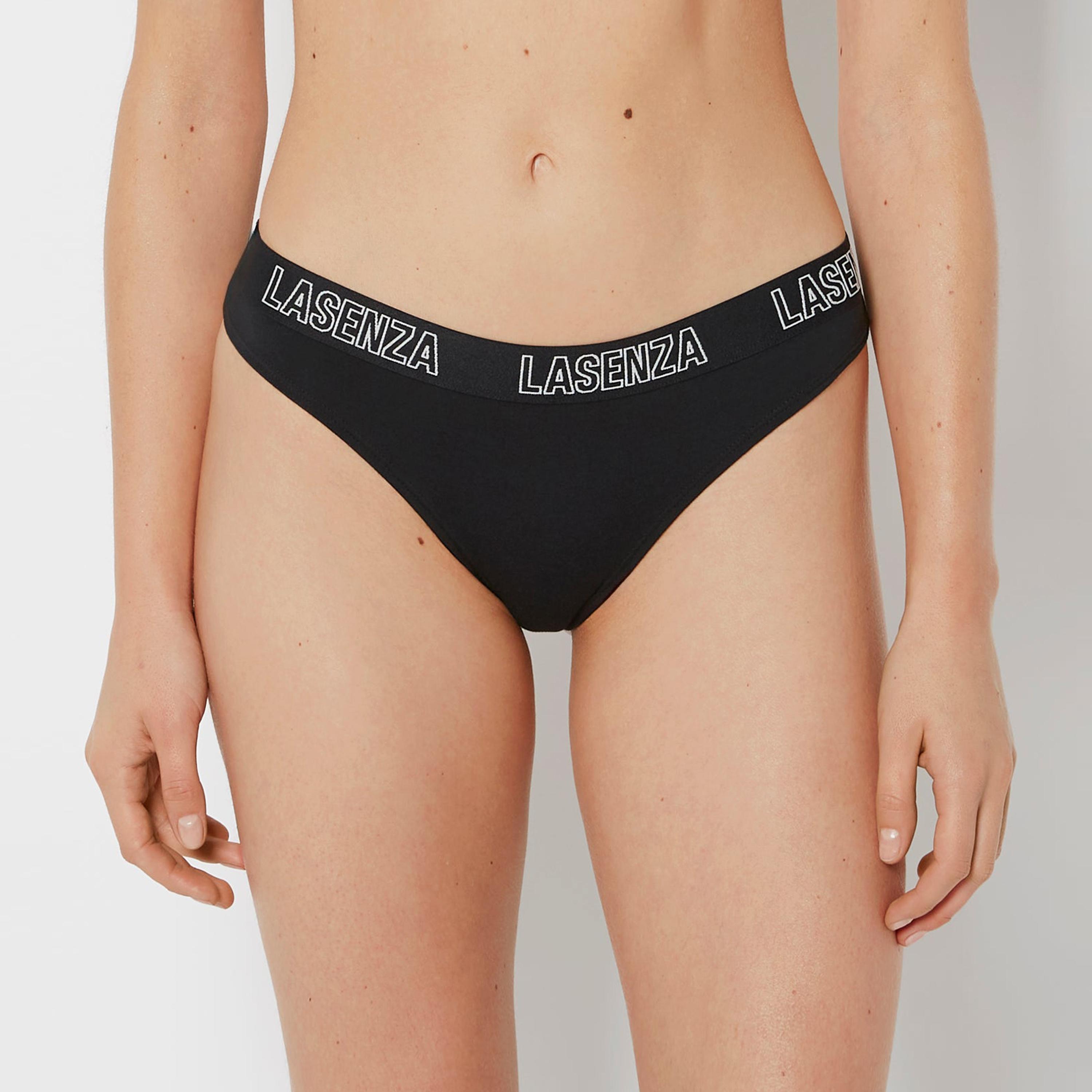 La Senza Remix Nude Cotton Low Coverage Women's Thong Panties-women-clothing-lingerie-panties-image-3