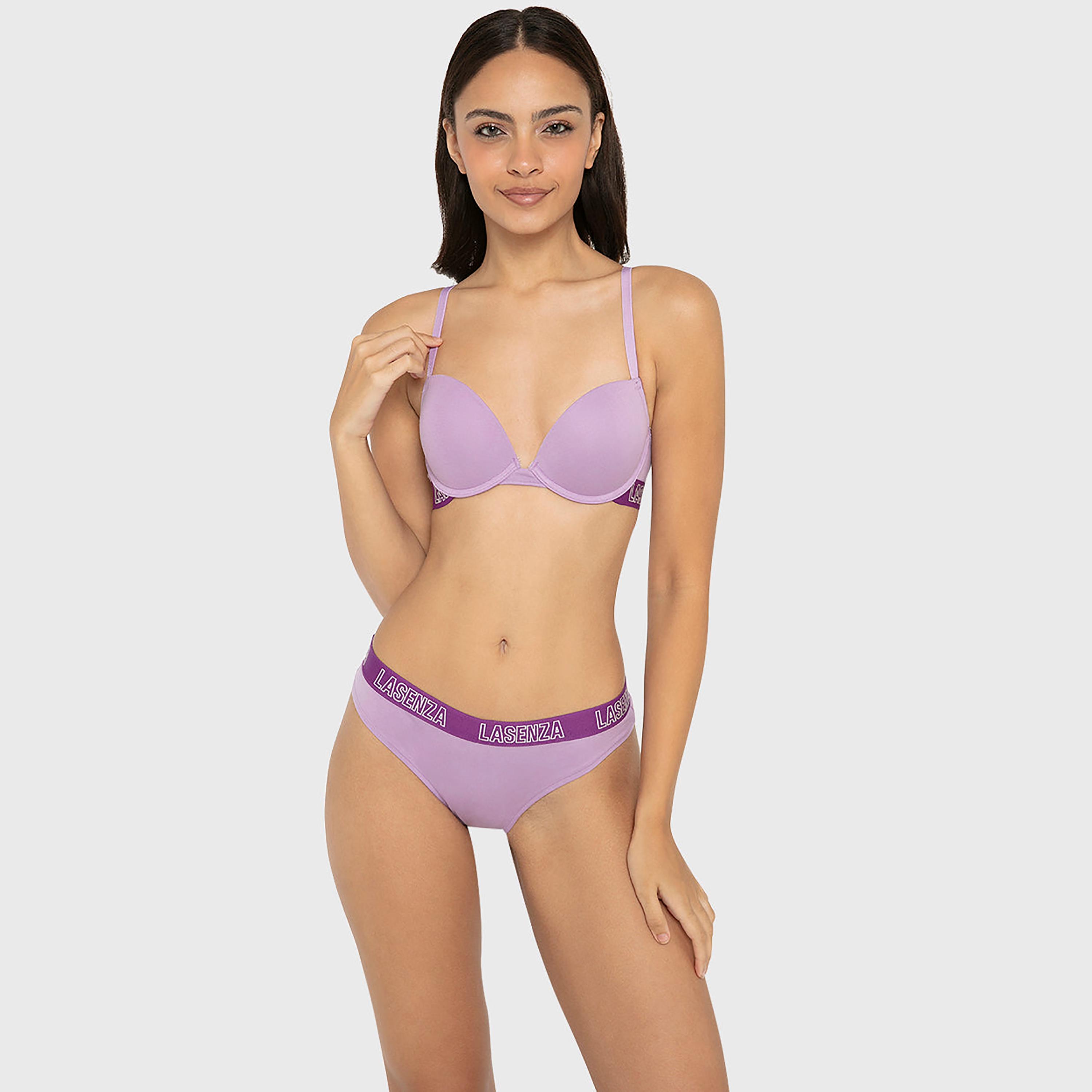 La Senza Remix Nude Cotton Low Coverage Women's Thong Panties-women-clothing-lingerie-panties-image-7