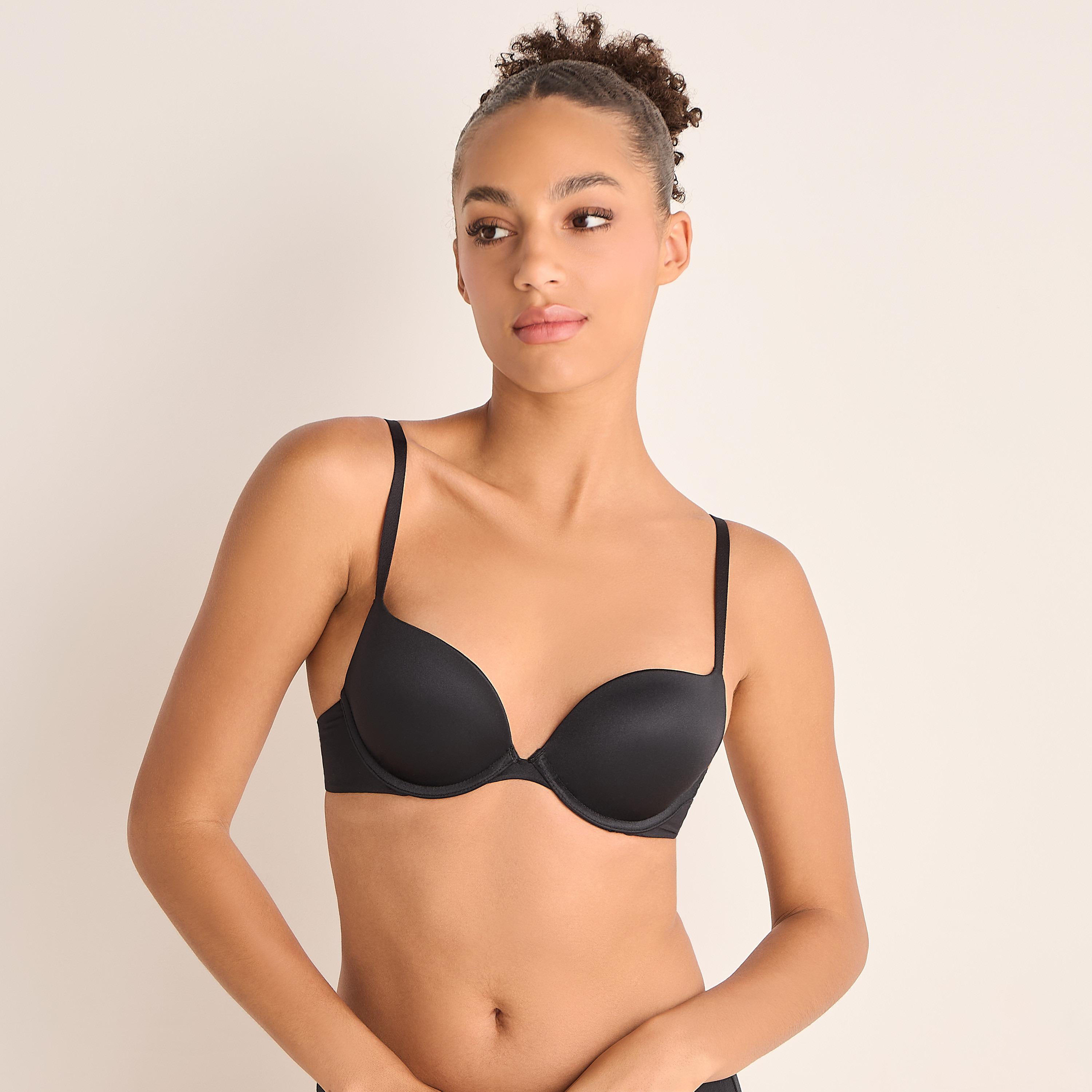 La Senza Solid Padded Plunge Bra with Adjustable Straps-women-clothing-lingerie-bras-image-1