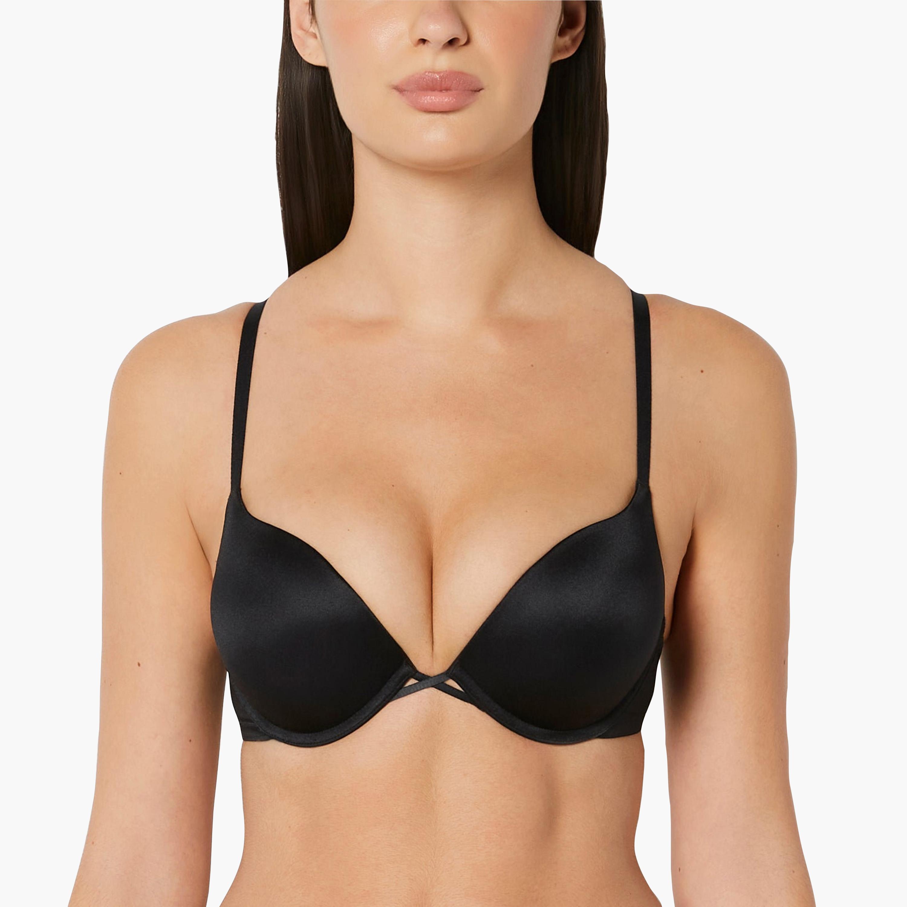 حمالة صدر نسائية بوش أب بسلك وحشوة ودعم عالي - أسود من لا سينزا-women-clothing-lingerie-bras-image-2