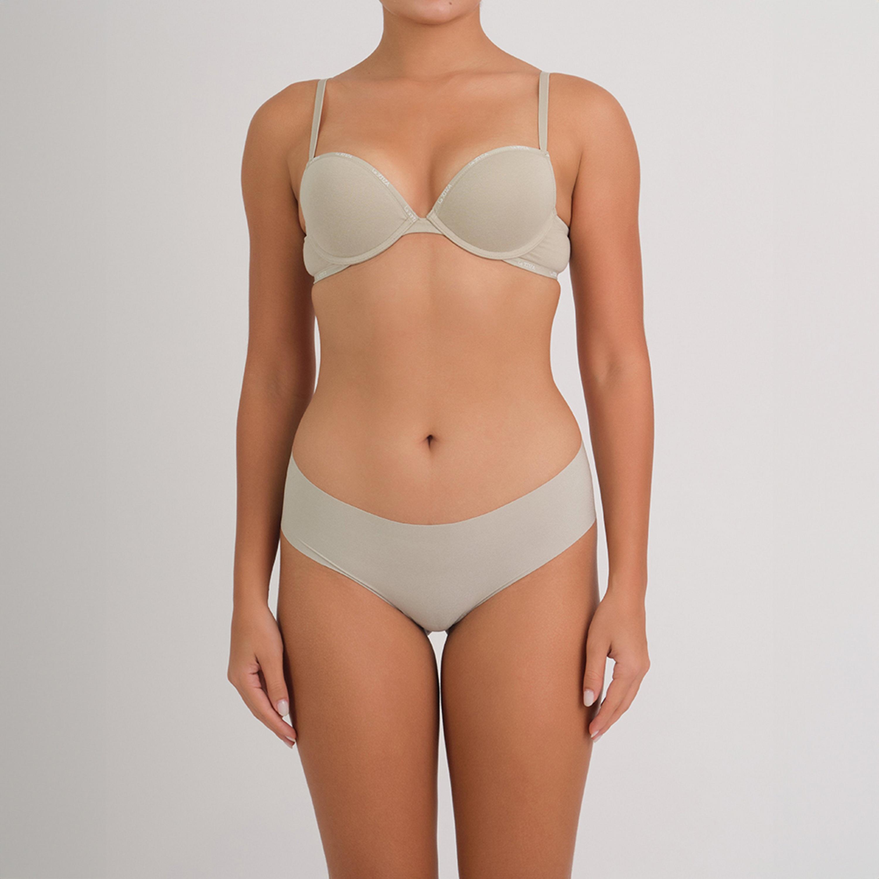 سروال داخلي هيبستر مايكرو بلون بيج بتغطية كاملة للنساء سيملس من لا سينزا-women-clothing-lingerie-panties-image-2