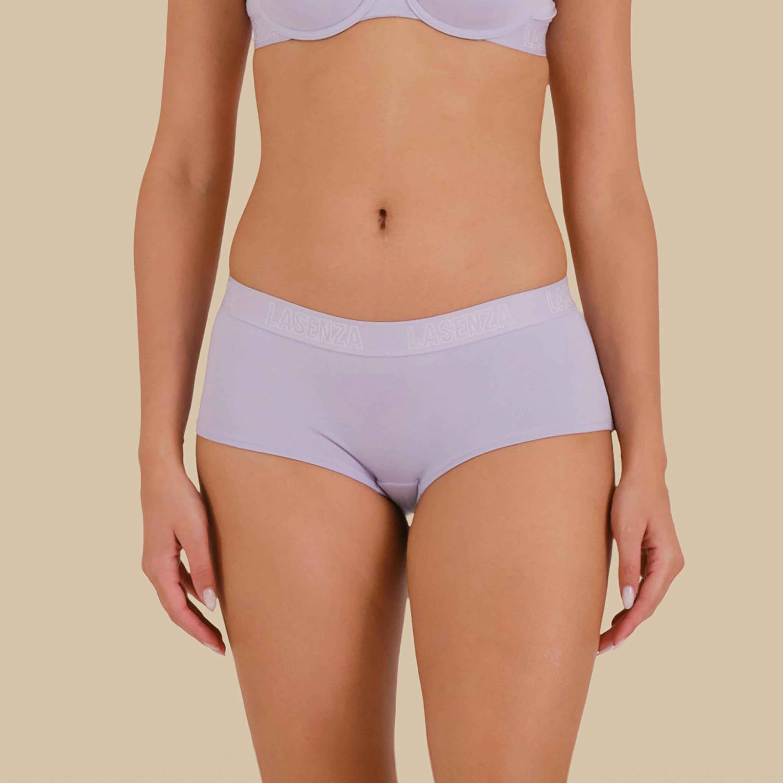 سروال داخلي نسائي بوي شورت بتغطية كاملة بشريط شعار من لا سينزا-women-clothing-lingerie-panties-image-5