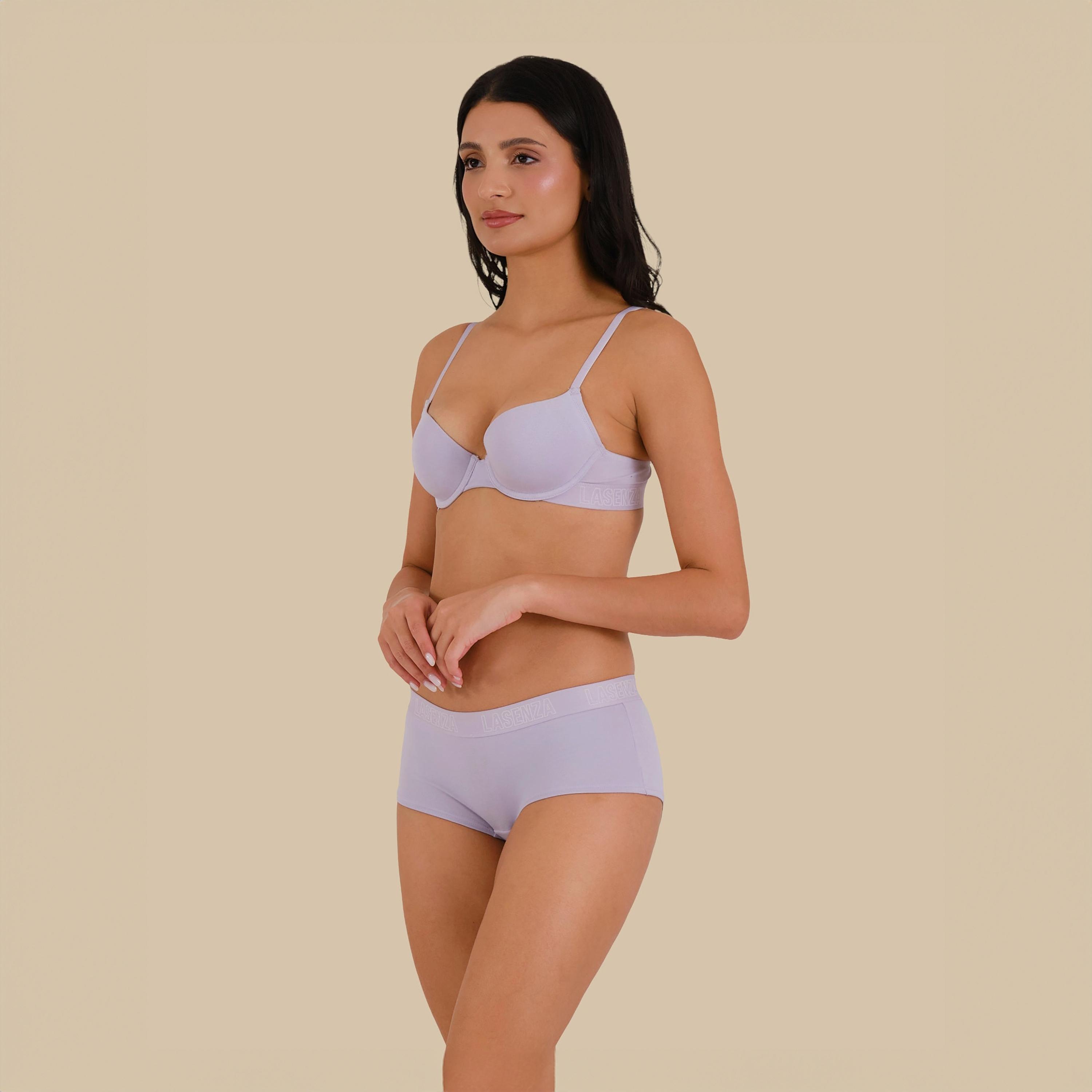 سروال داخلي نسائي بوي شورت بتغطية كاملة بشريط شعار من لا سينزا-women-clothing-lingerie-panties-image-6