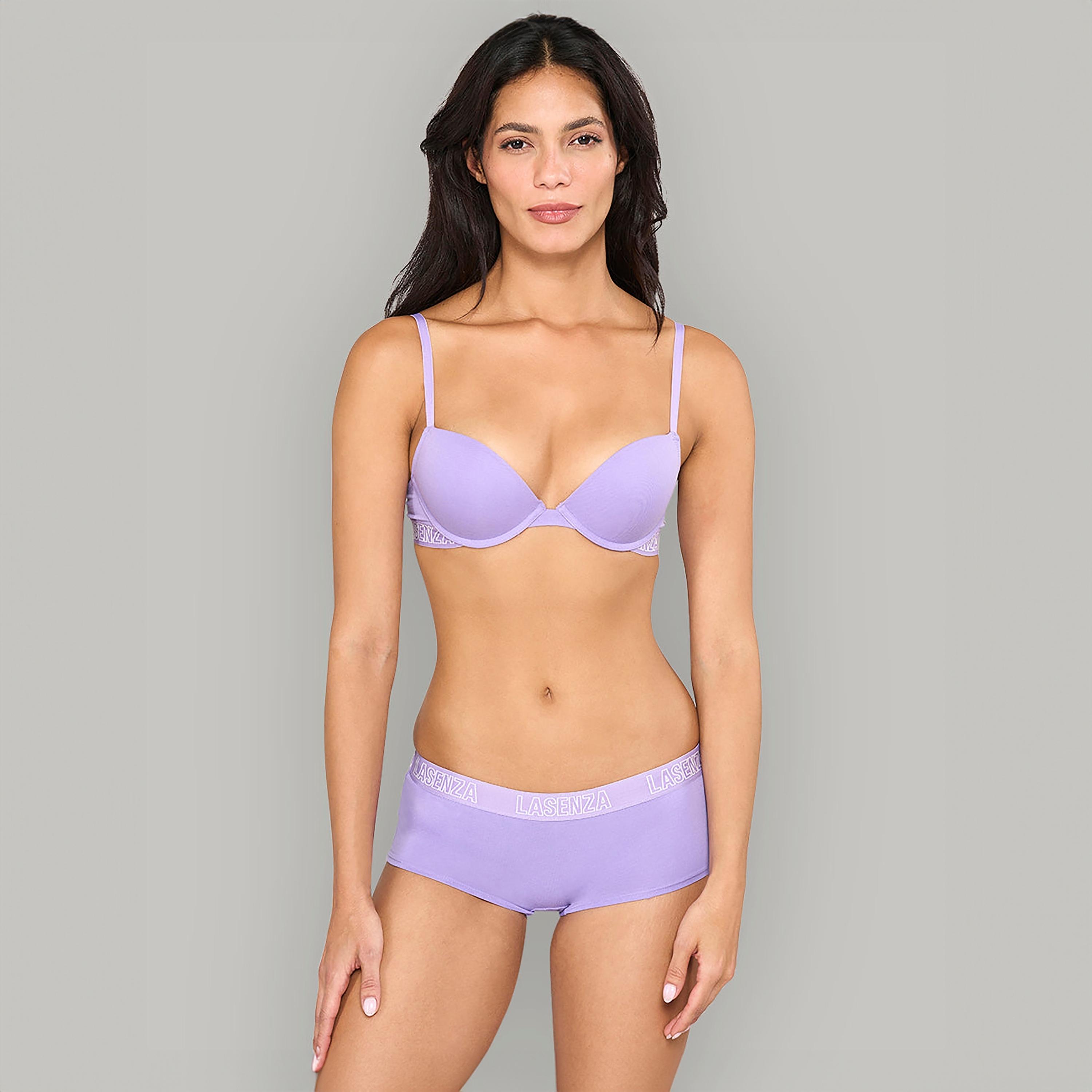 سروال داخلي نسائي بوي شورت بتغطية كاملة بشريط شعار من لا سينزا-women-clothing-lingerie-panties-image-14