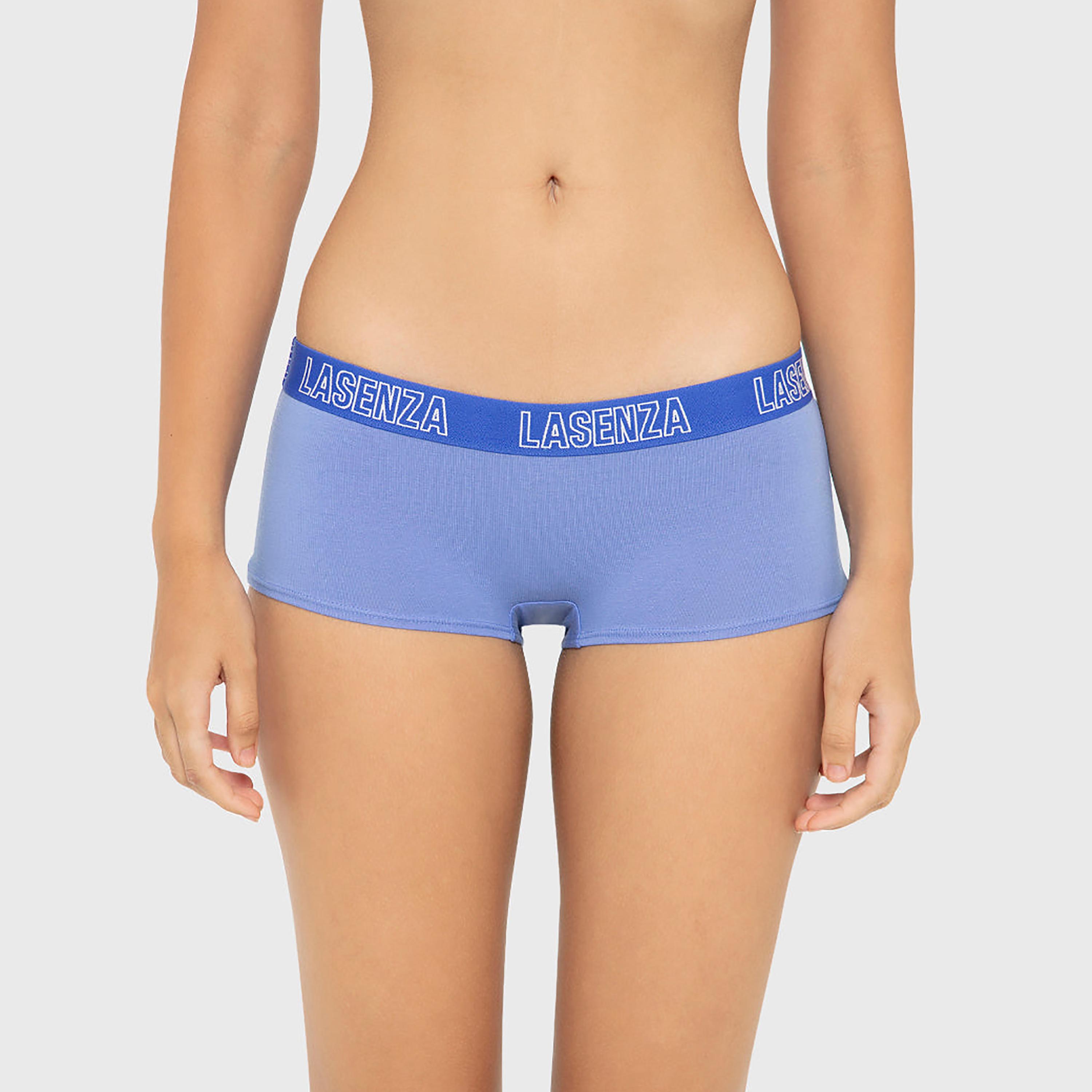 سروال داخلي نسائي "بوي شورت" بخصر مطبوع بشعار الماركة وتغطية كاملة من لا سينزا-women-clothing-lingerie-panties-image-1