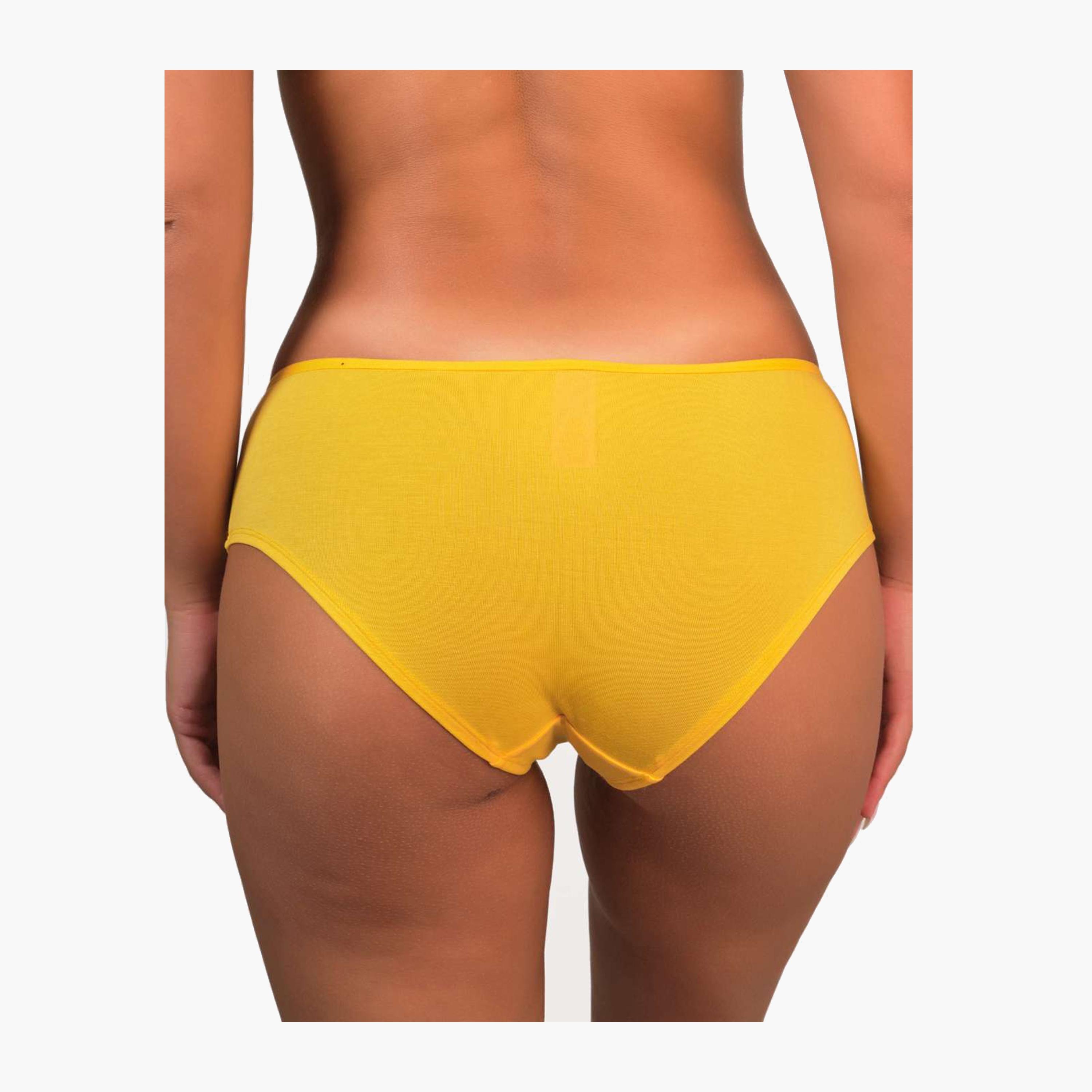 La Senza Trendy Yellow Full Coverage Women's Hipster Panties-women-clothing-lingerie-panties-image-4