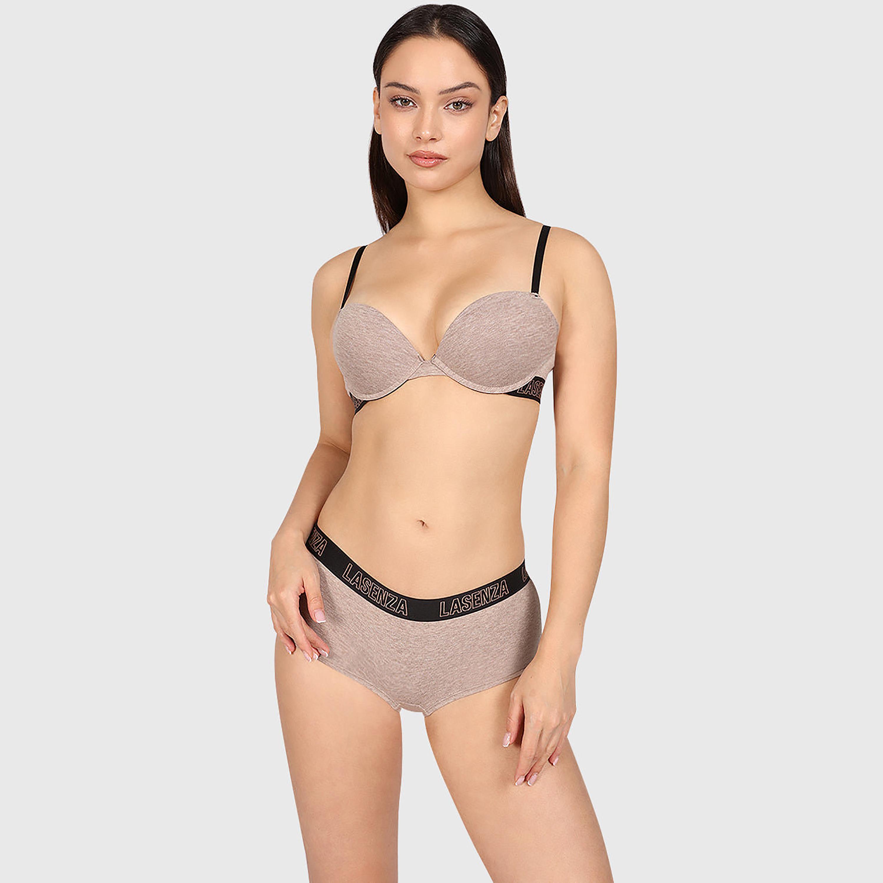 ملابس داخلية نسائية بوي شورت تغطية كاملة هيذر رمادي من لا سينزا-women-clothing-lingerie-panties-image-11