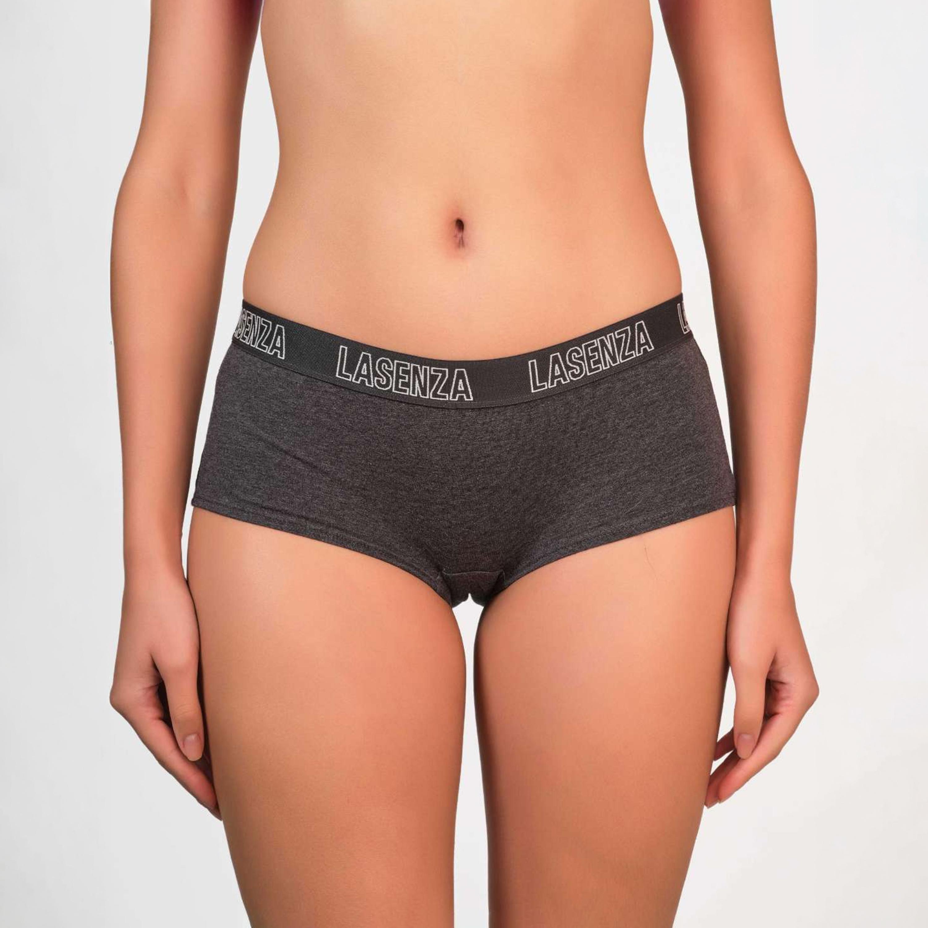 La Senza Grey Heather Full Coverage Women's Boyshort Panties-women-clothing-lingerie-panties-image-1