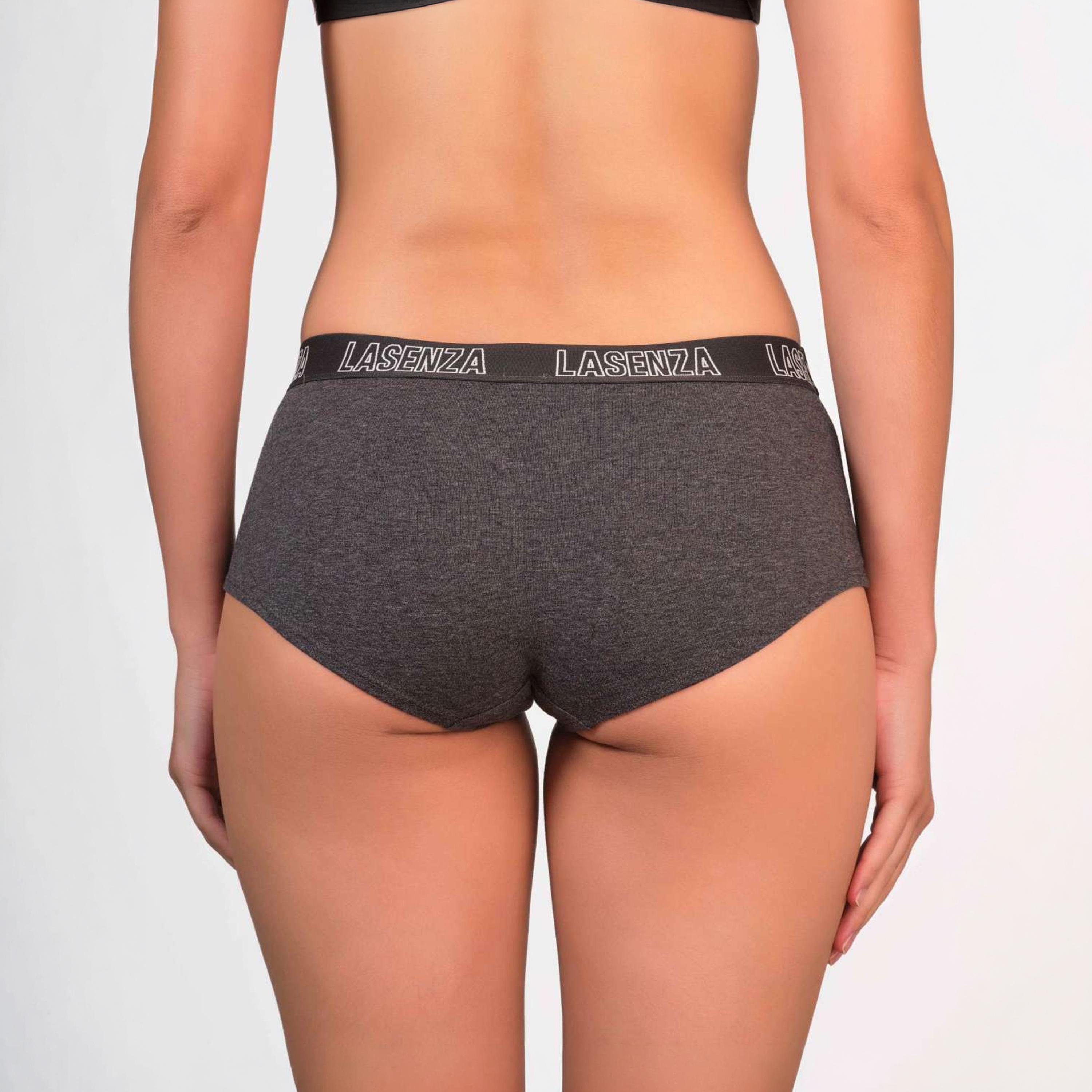 La Senza Grey Heather Full Coverage Women's Boyshort Panties-women-clothing-lingerie-panties-image-3