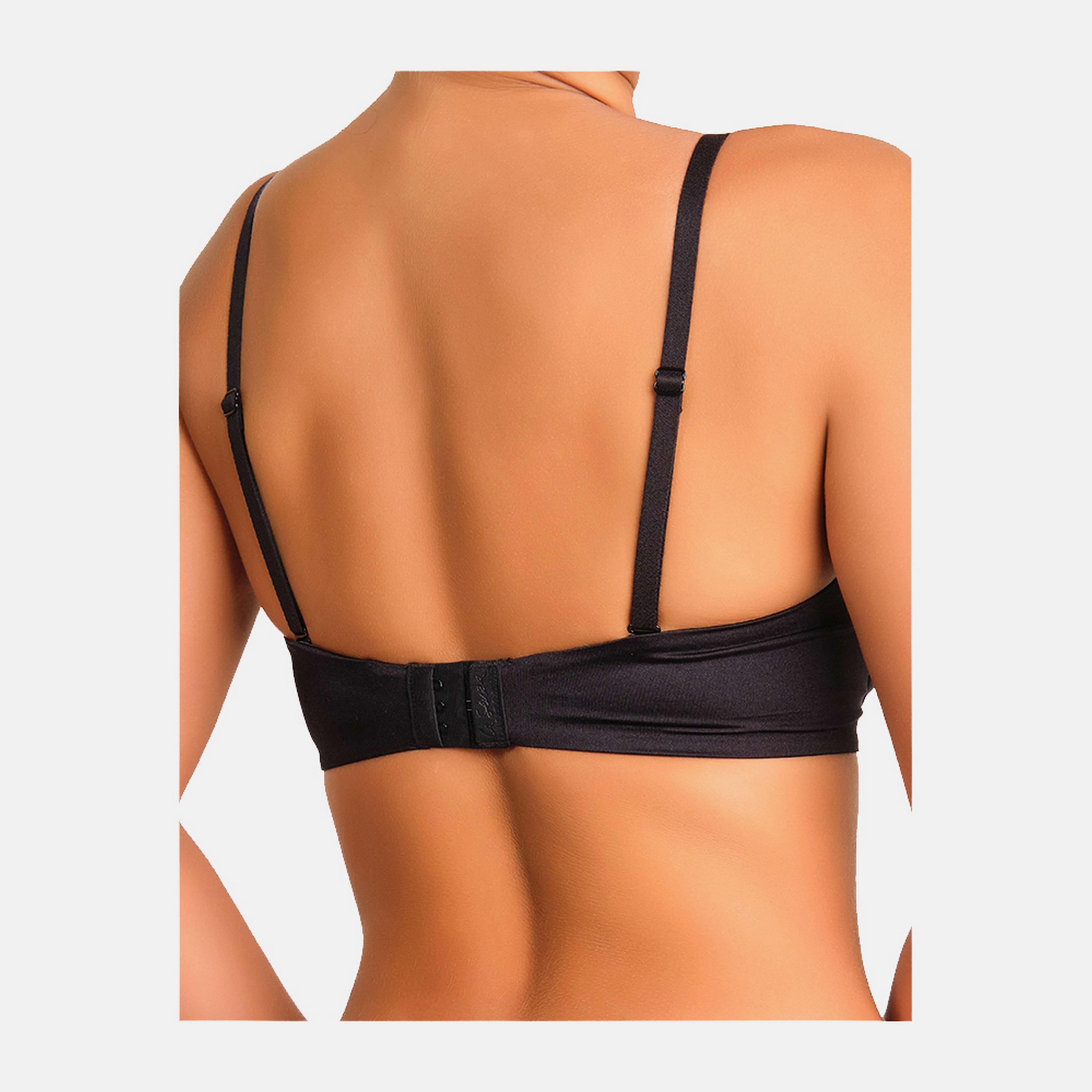 La Senza Strapless Black Wired Medium Support Padded Women's Plunge Bra-women-clothing-lingerie-bras-image-3