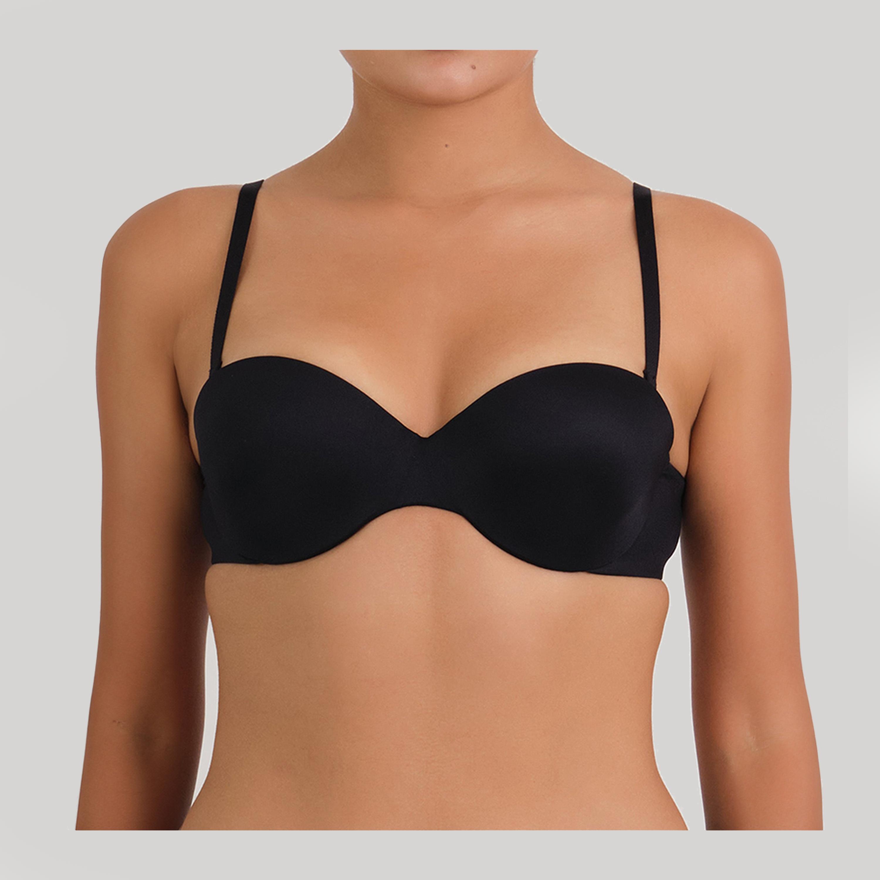 حمالة صدر غاطسة سلكية بدعم متوسط ومبطنة بدون حمالات للنساء من لا سينزا-women-clothing-lingerie-bras-image-1