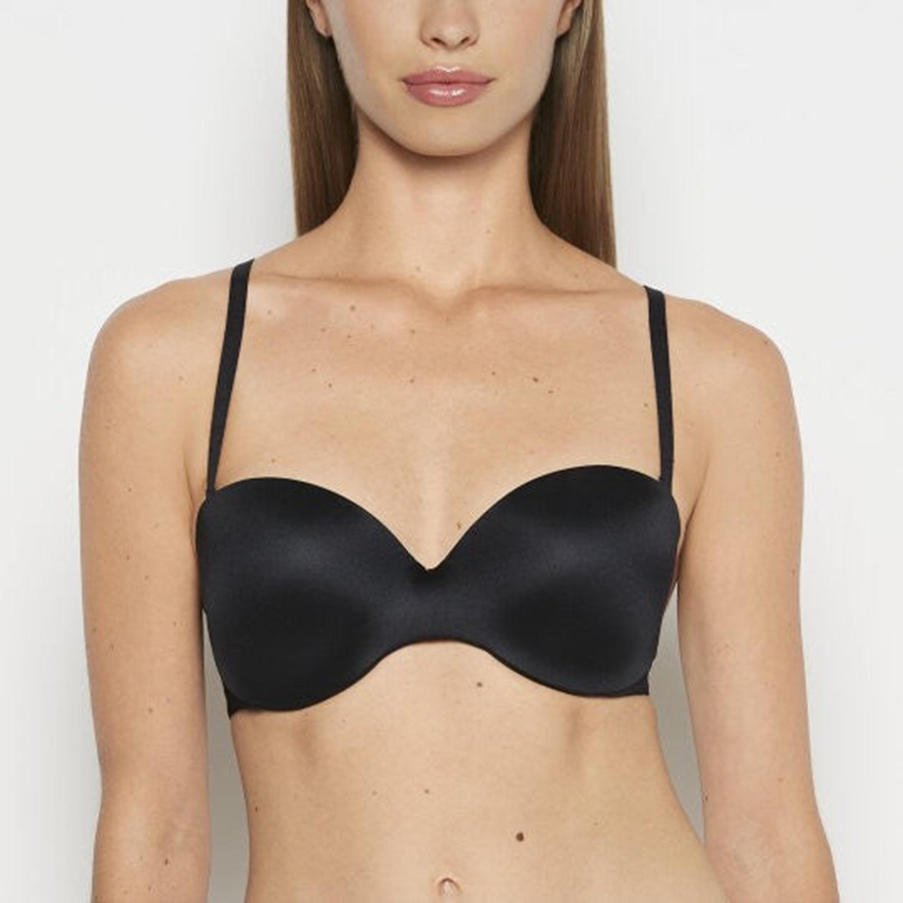 La Senza Black Plain Wired Medium Support Lightly Lined Women's Strapless Bra-women-clothing-lingerie-bras-image-2
