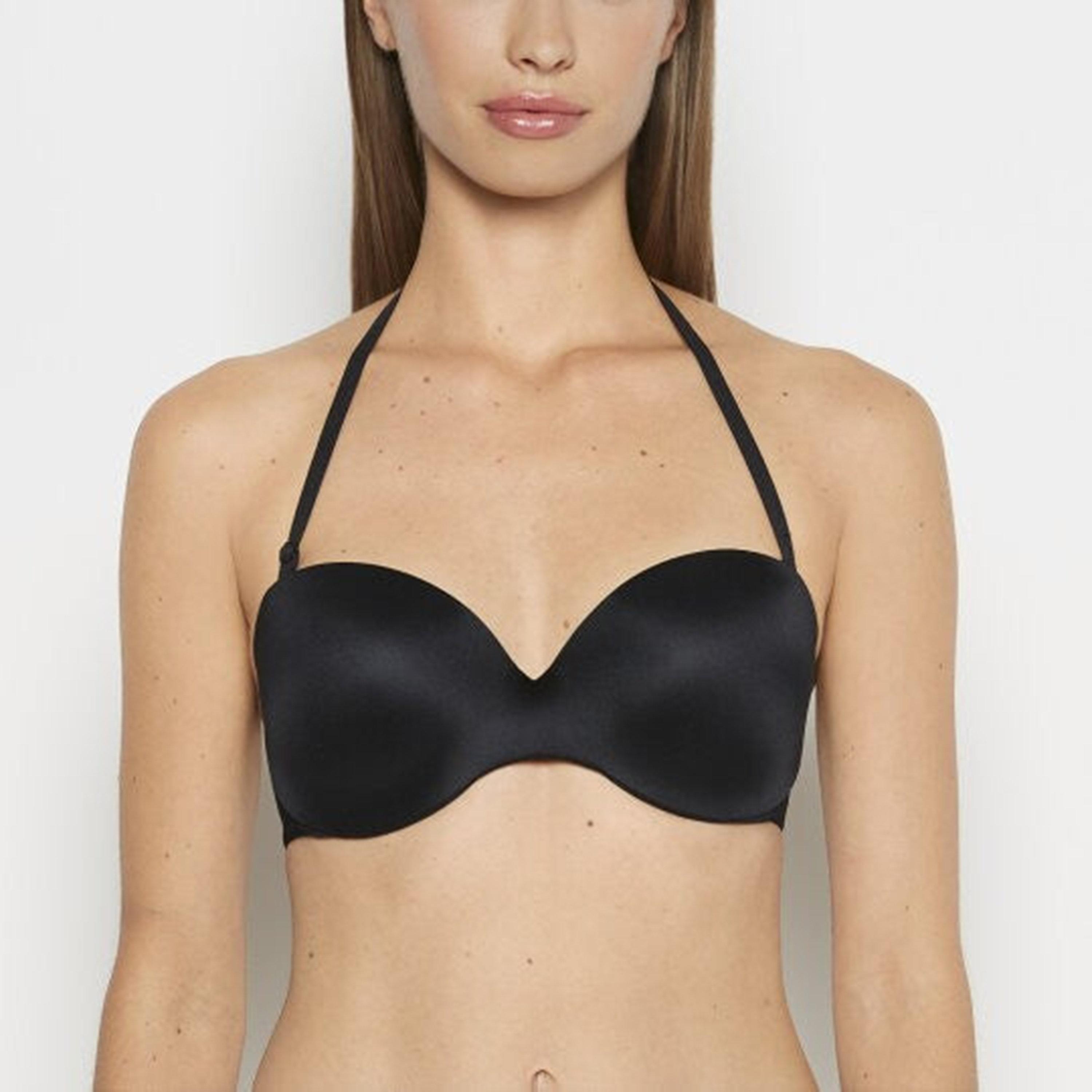 La Senza Black Plain Wired Medium Support Lightly Lined Women's Strapless Bra-women-clothing-lingerie-bras-image-4