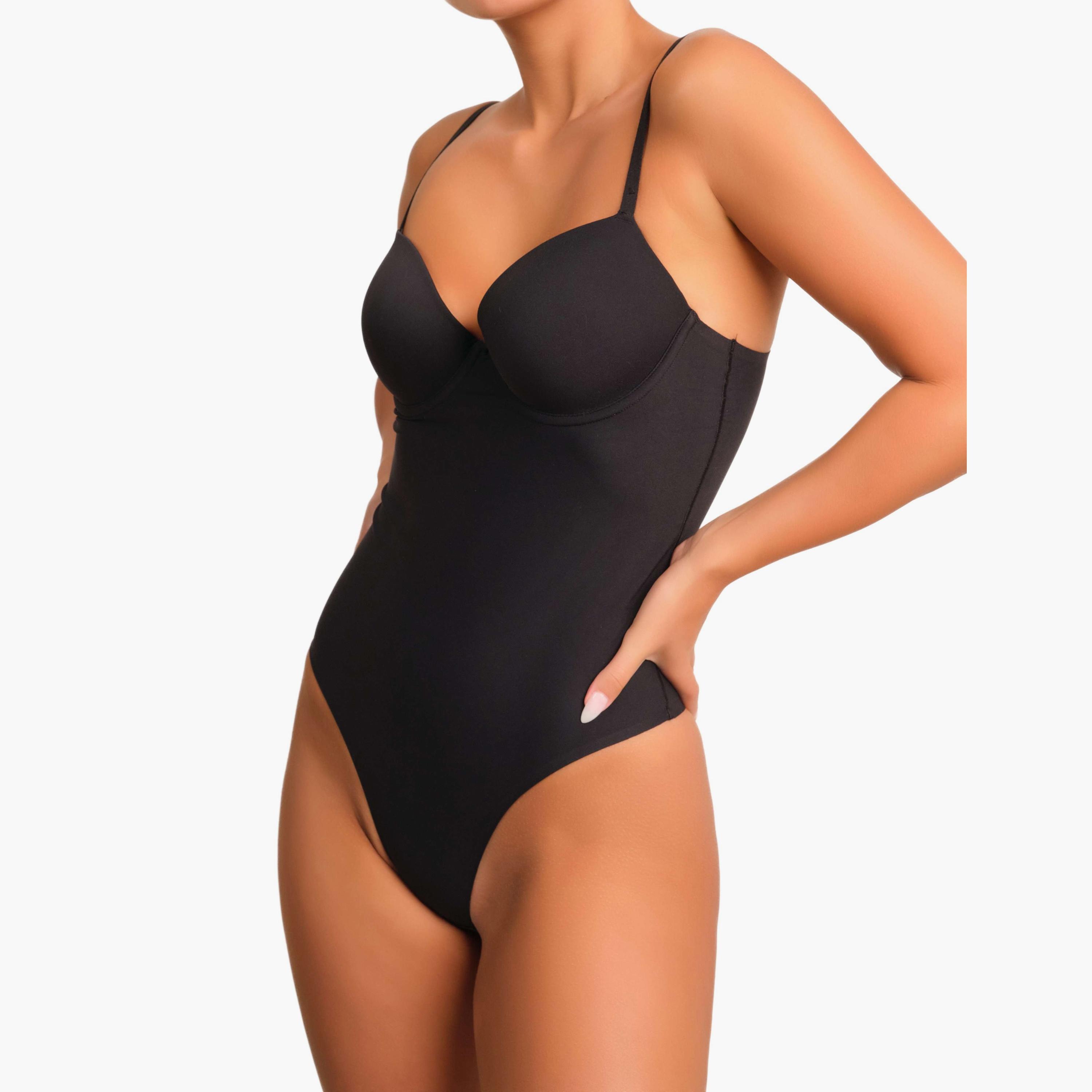 La Senza Black Wired Medium Support Women's Shapewear Bodysuits-women-clothing-lingerie-babydollsandbodysuits-image-2
