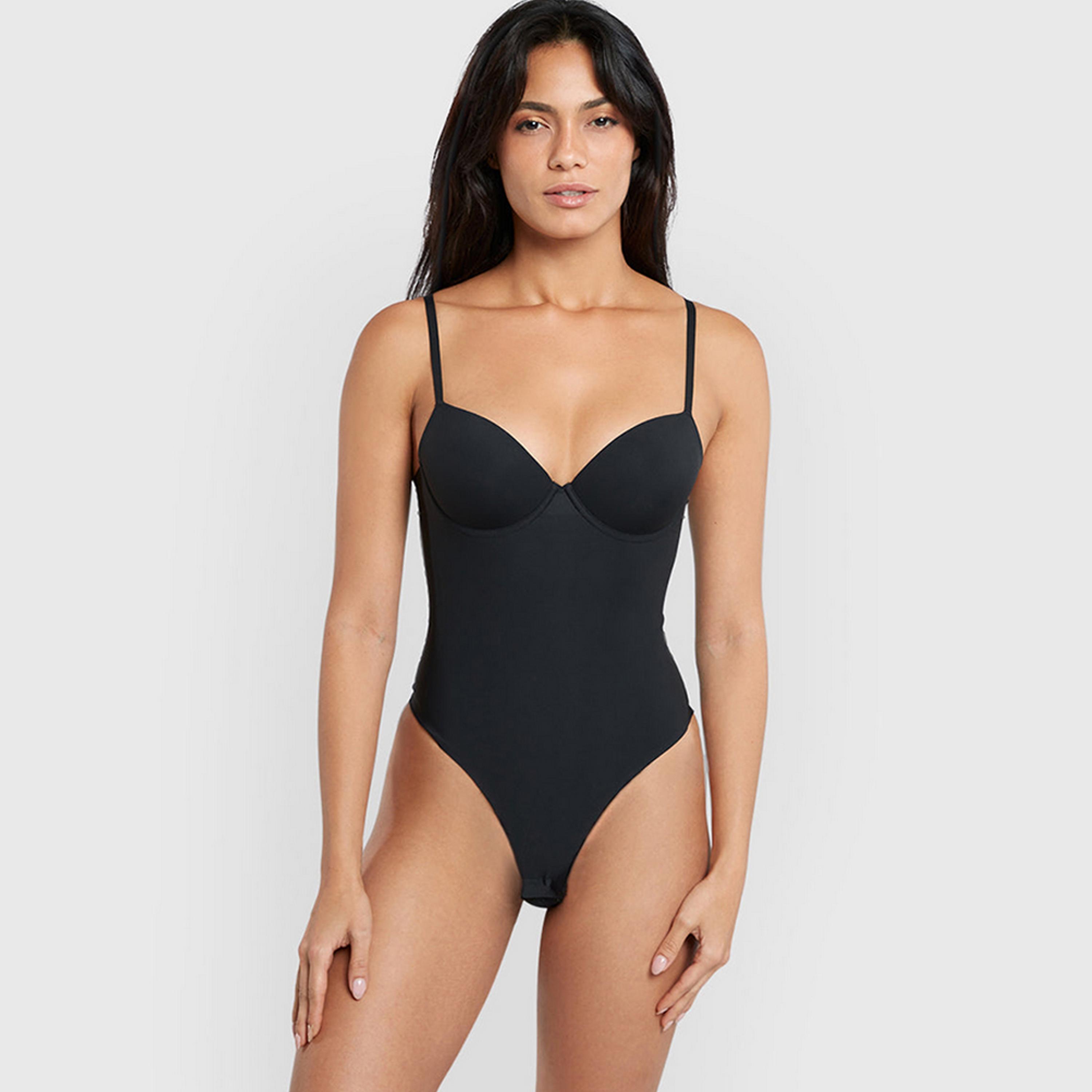 La Senza Black Wired Medium Padded Women's Shaping Bodysuit-women-clothing-lingerie-babydollsandbodysuits-image-1