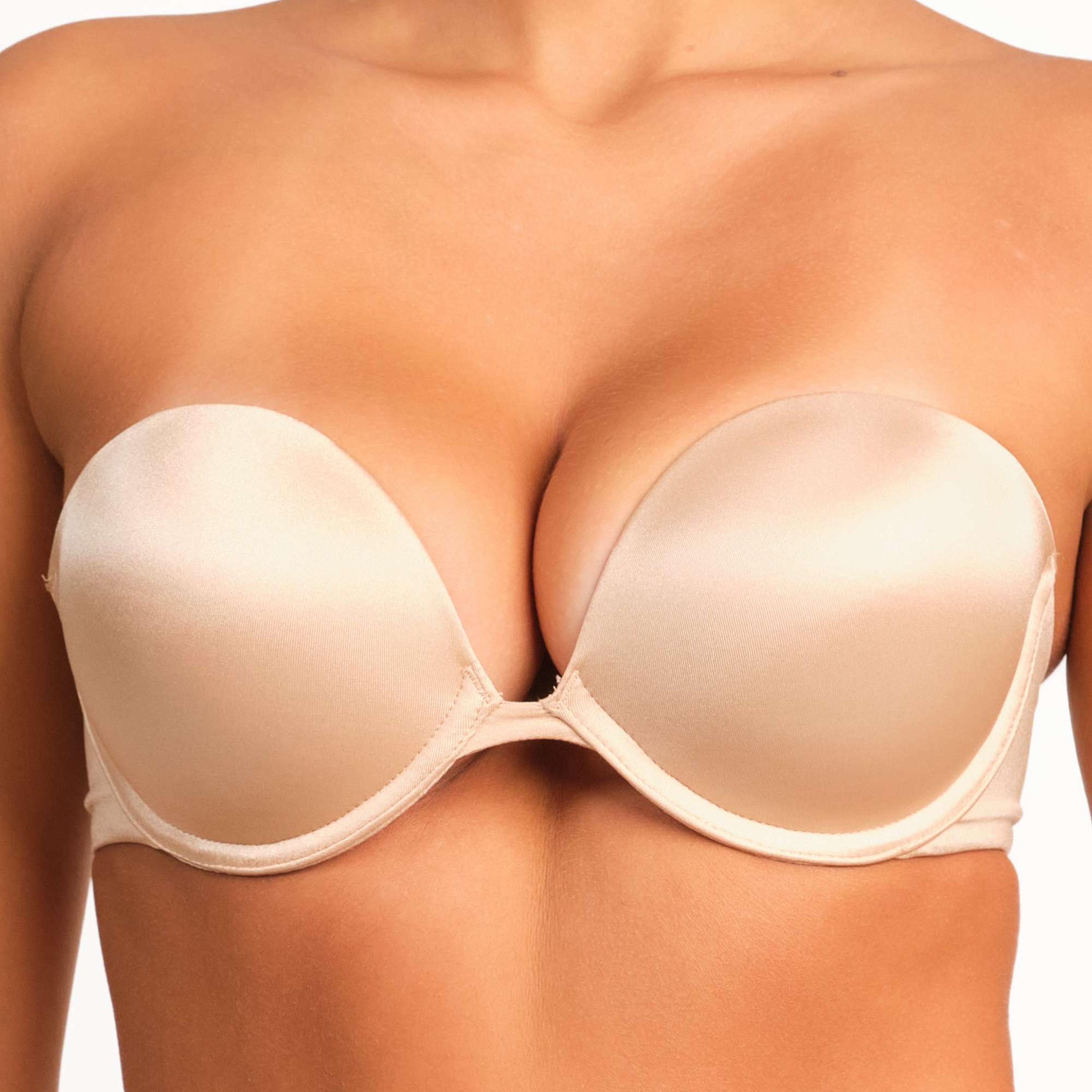 حمالة صدر بدون حمالات (سترابلس) دبل بوش أب نسائية سادة بسلك ودعم عالي ومبطنة من لا سينزا-women-clothing-lingerie-bras-image-5